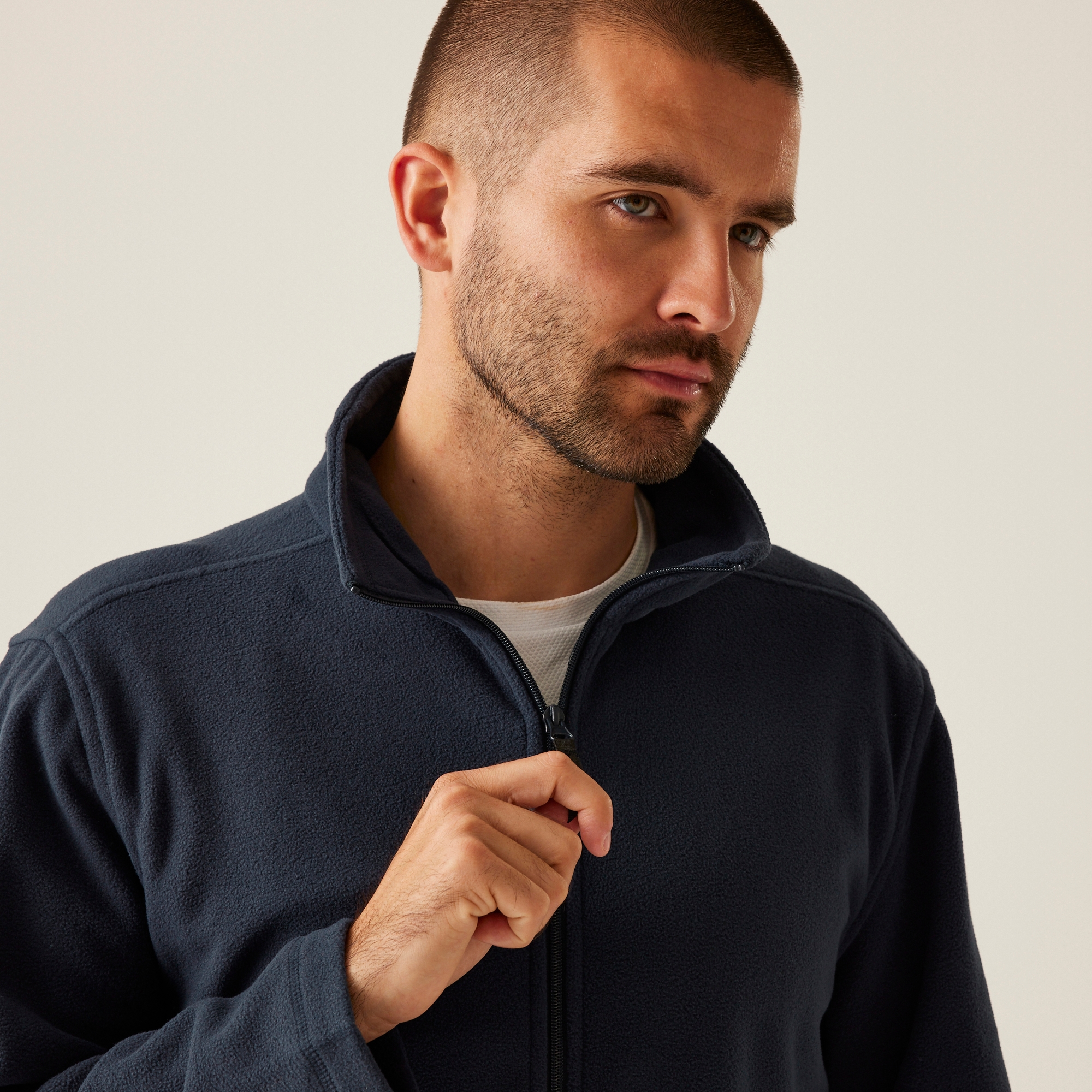 Men's Micro Lightweight Full Zip Fleece | Dark Navy