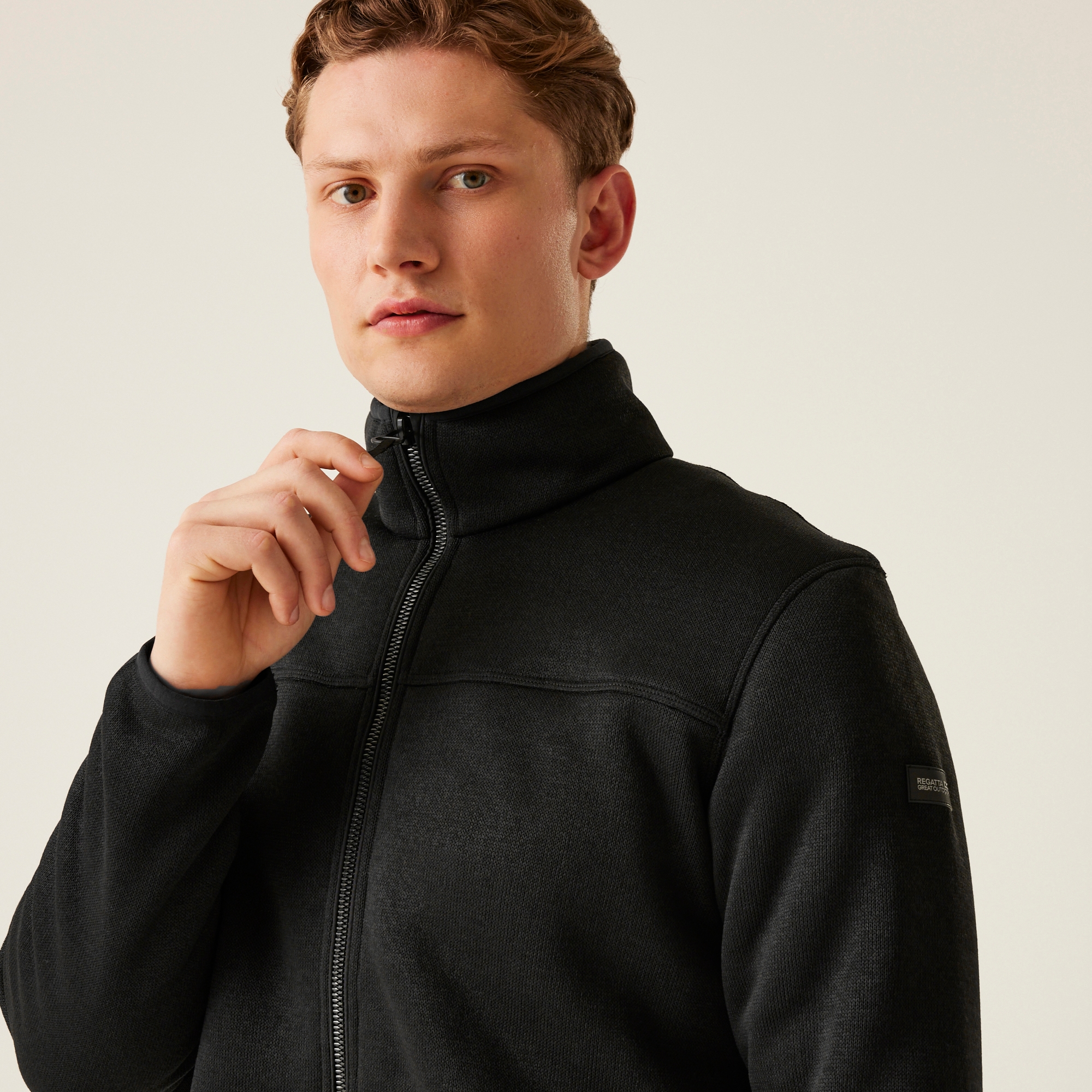 Men's Branleigh Full Zip Fleece | Black Marl