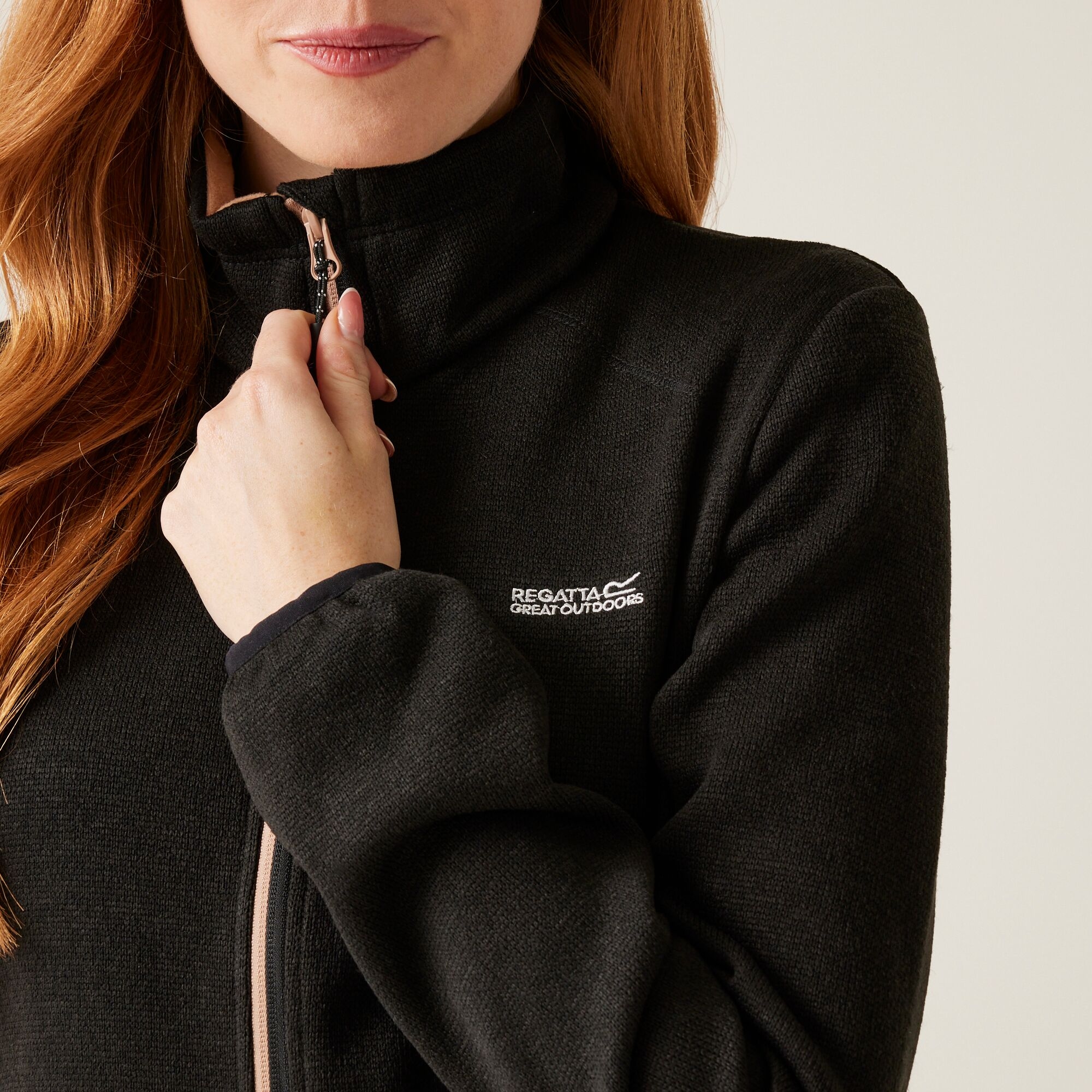 Women's Newhill Full Zip Fleece | Black Warm Taupe