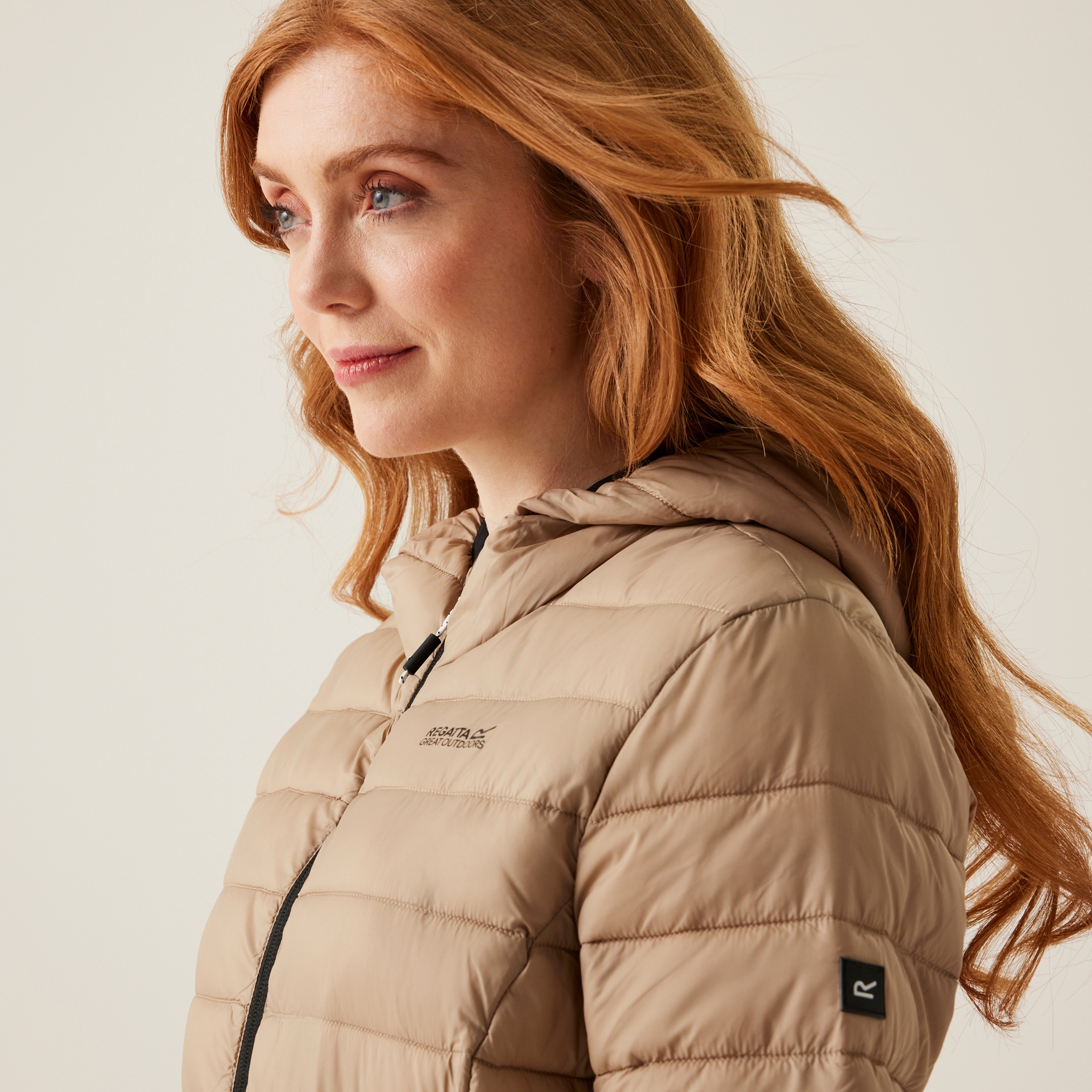 Women's Hooded Marizion Quilted Jacket | Warm Taupe Bueno
