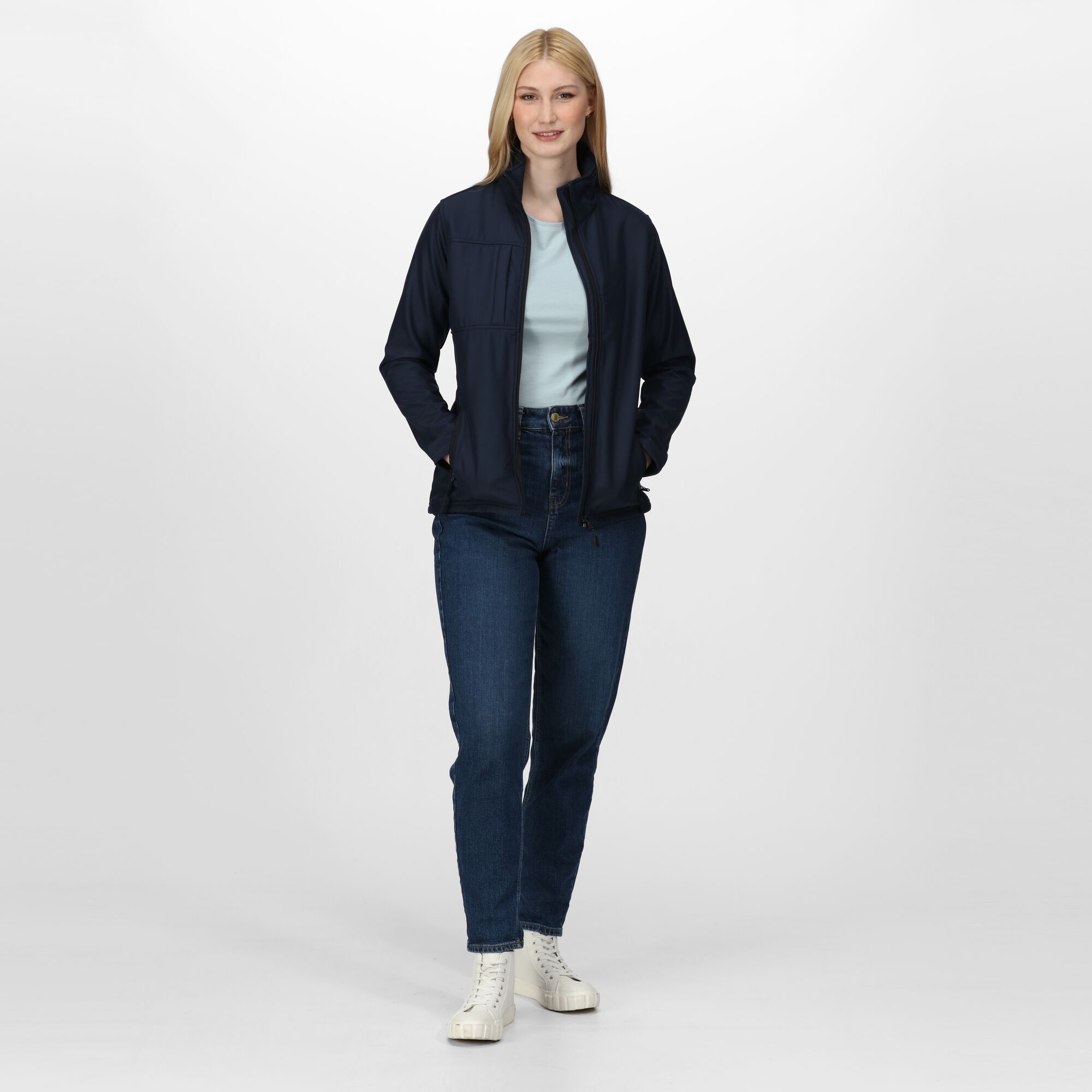 Women's Octagon II Printable 3 Layer Membrane Softshell Jacket | Navy Seal Grey