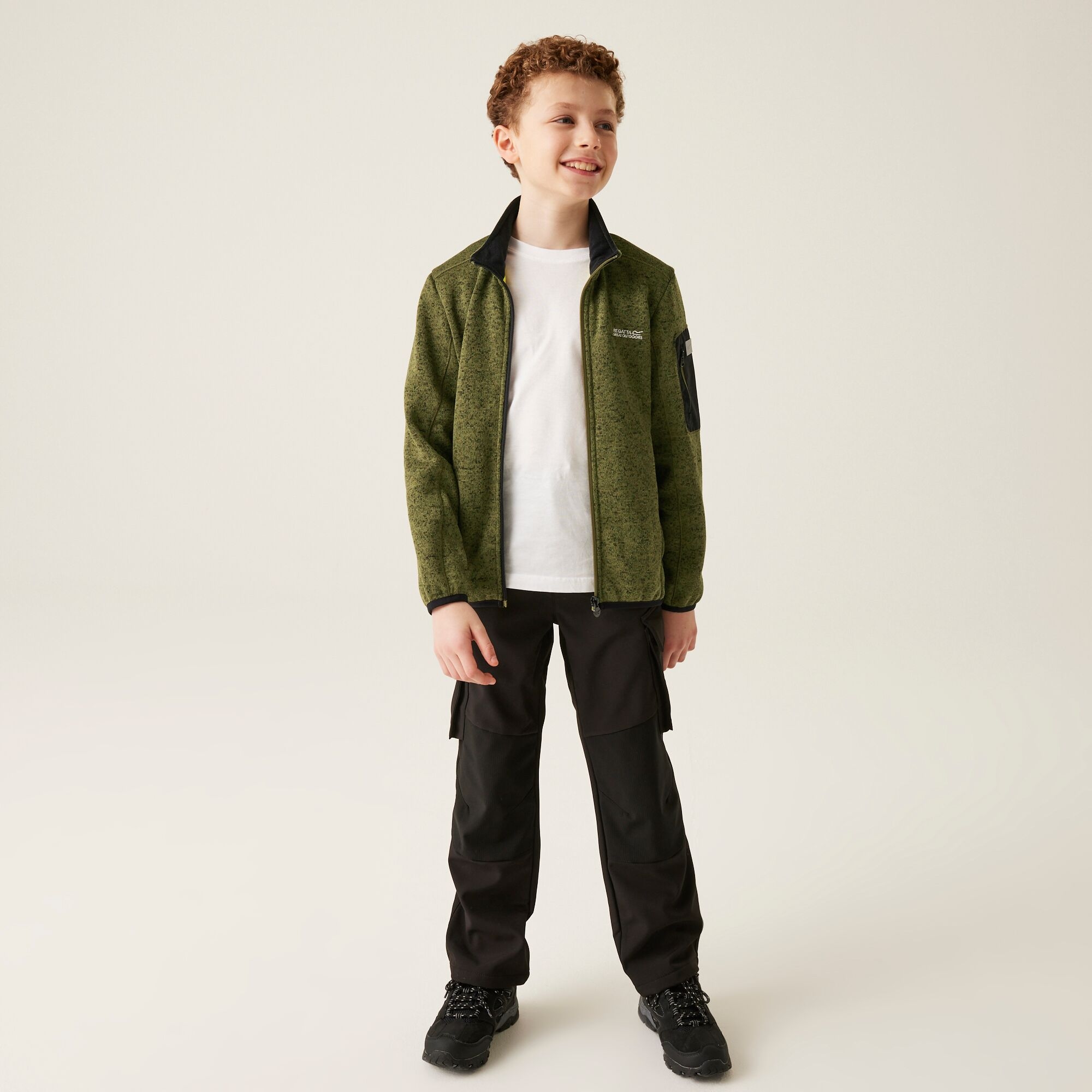 Kids' Newhill Full Zip Fleece | Nephrite Green Black
