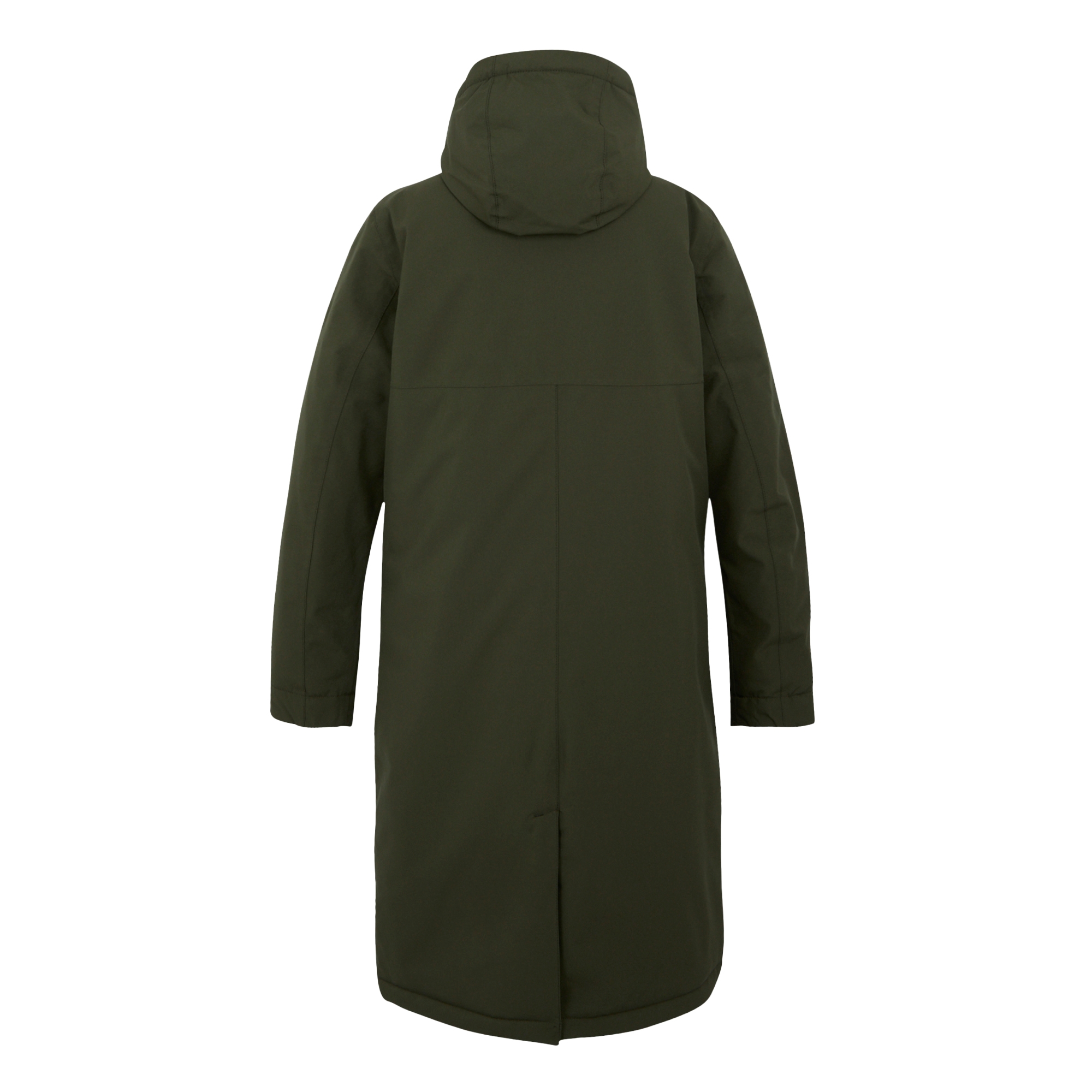 Women's Yarli Waterproof Longline Jacket | Dark Khaki Black