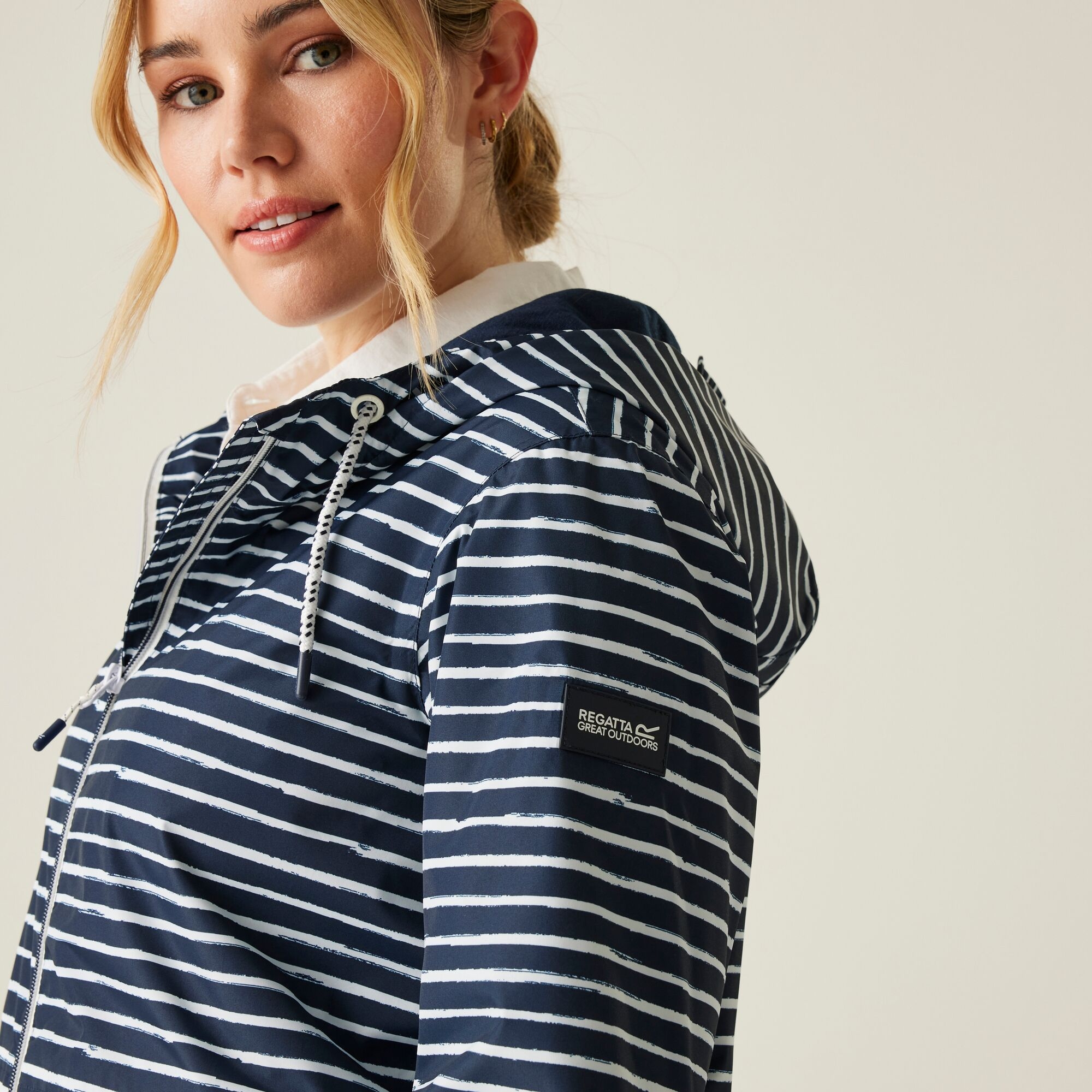 Women's Bayletta II Waterproof Jacket | Navy White Painterly Stripe