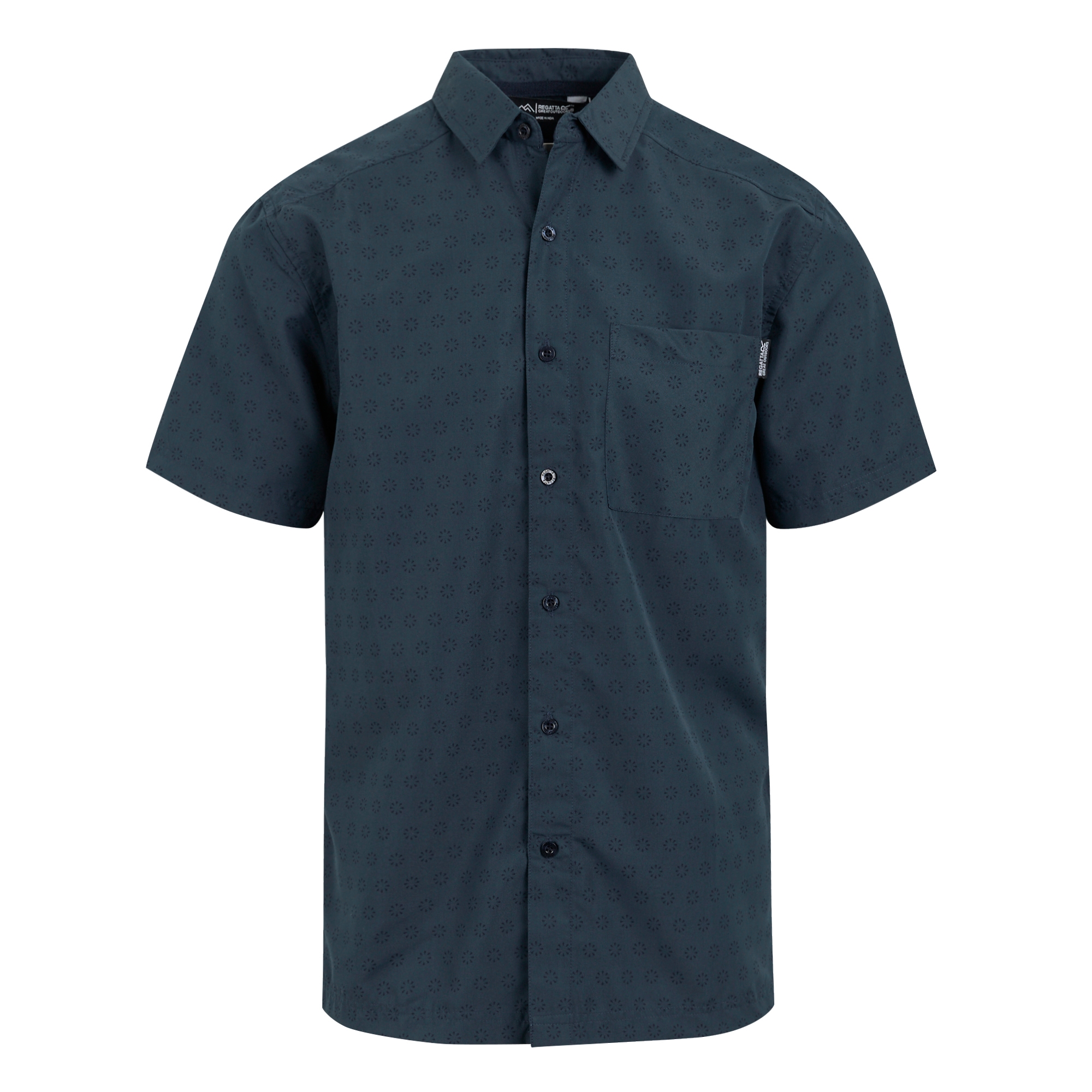 Men's Mindano IX Short Sleeve Shirt | Moonlight Denim Circle Print