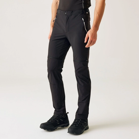 Men's Mountain Zip Off Walking Trousers | Black