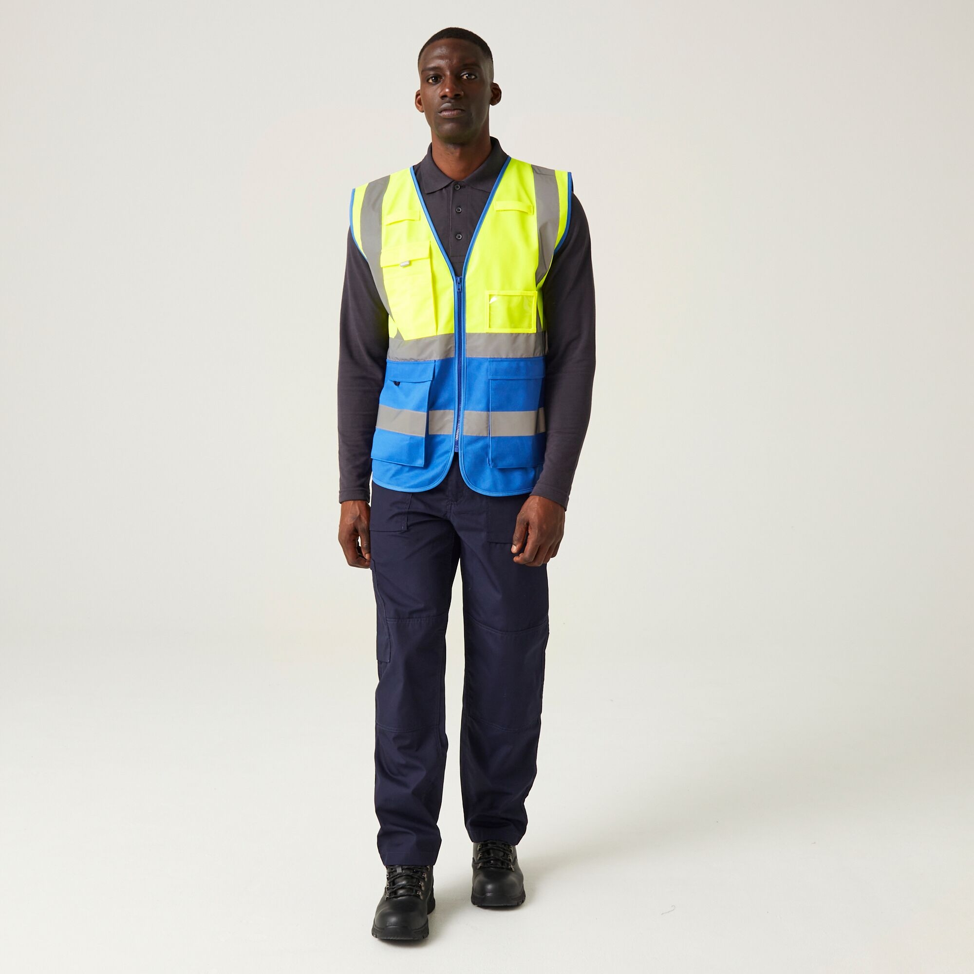 Men's Pro HI-VIS Executive Vest | Yellow Royal Blue