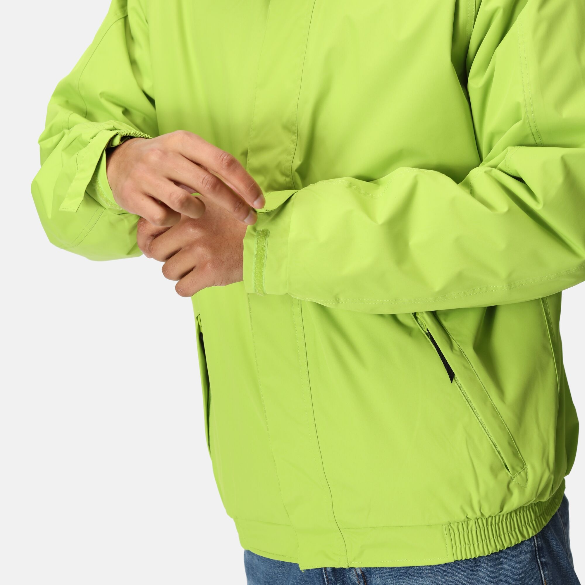 Men's Dover Fleece Lined Waterproof Insulated Bomber Jacket | Key Lime Seal Grey