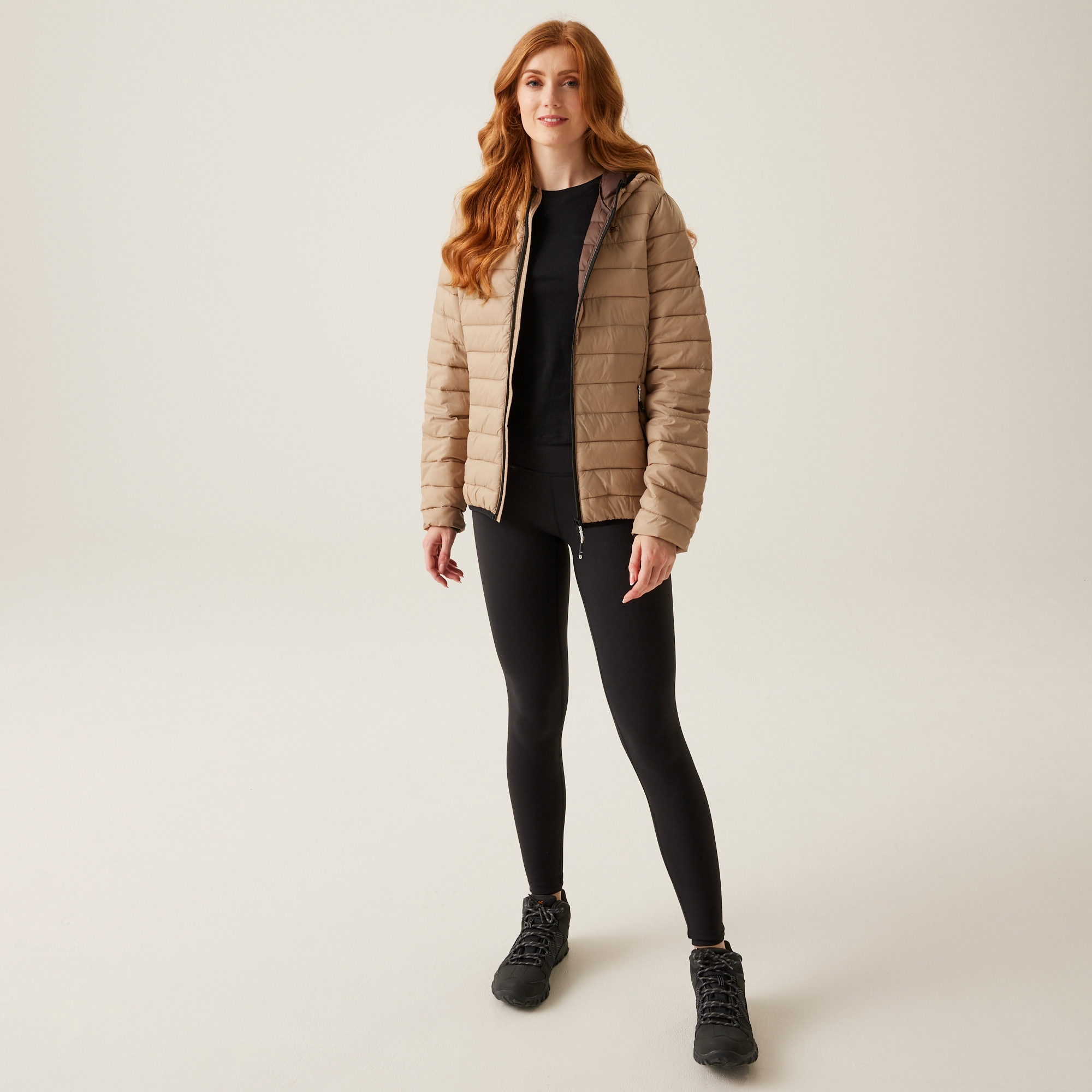 Women's Hooded Marizion Quilted Jacket | Warm Taupe Bueno