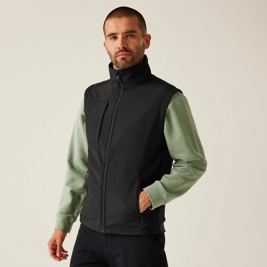 Men's Octagon II 3 Layer Softshell Bodywarmer | Seal Grey Black
