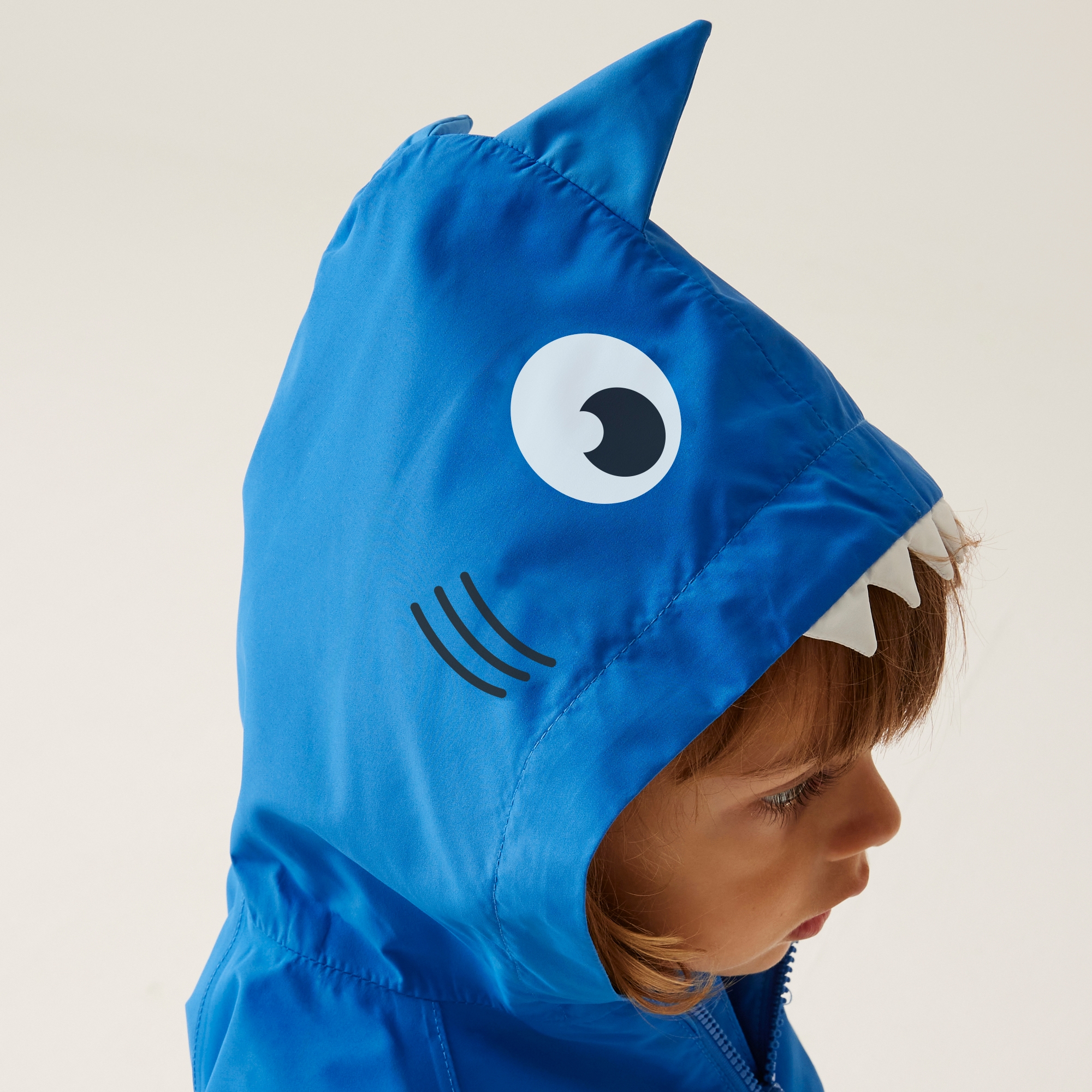 Kids' Animal Waterproof Jacket | Bubbles The Shark Hawaiian Blue