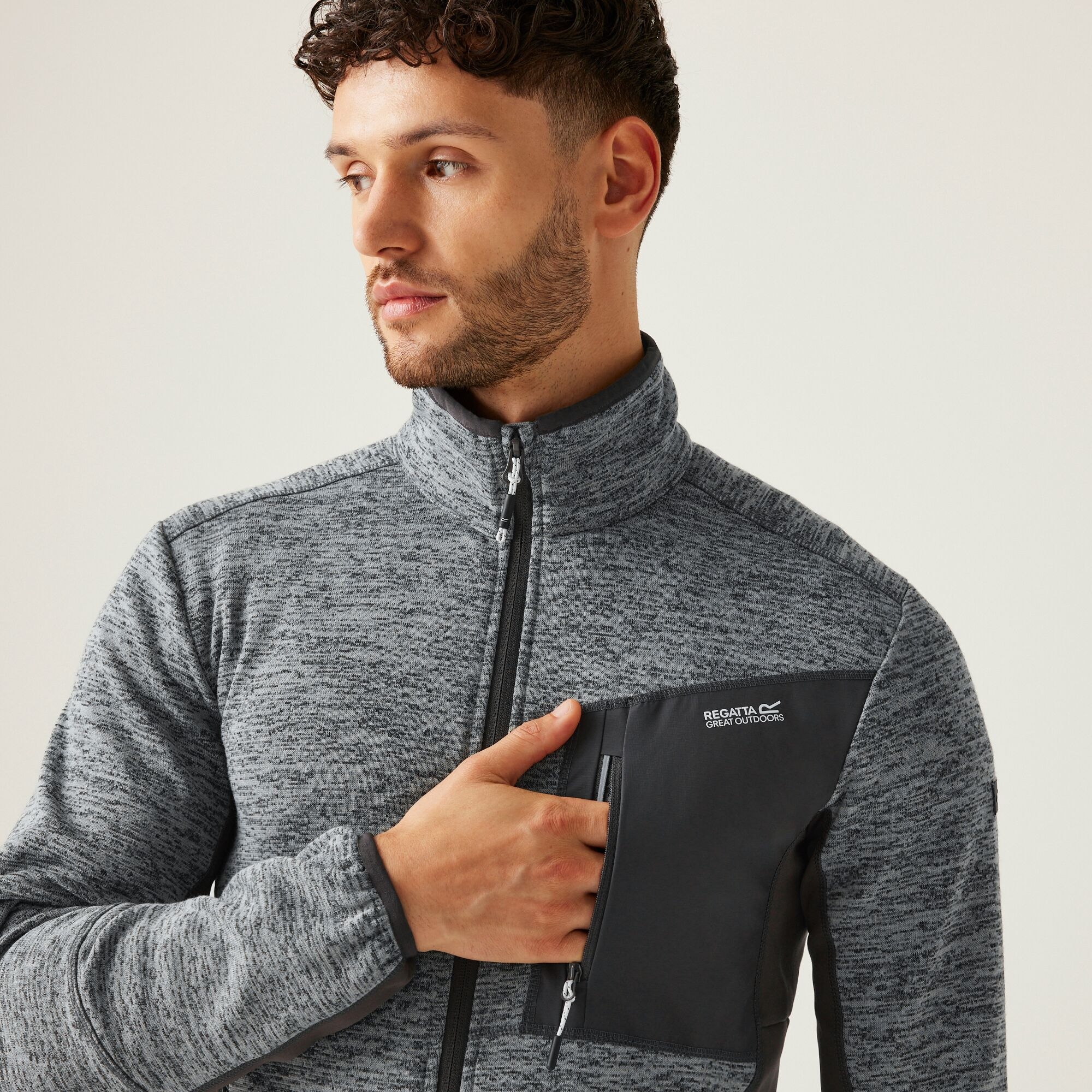 Men's Baslinn Full Zip Fleece | Glacier Marl Ash