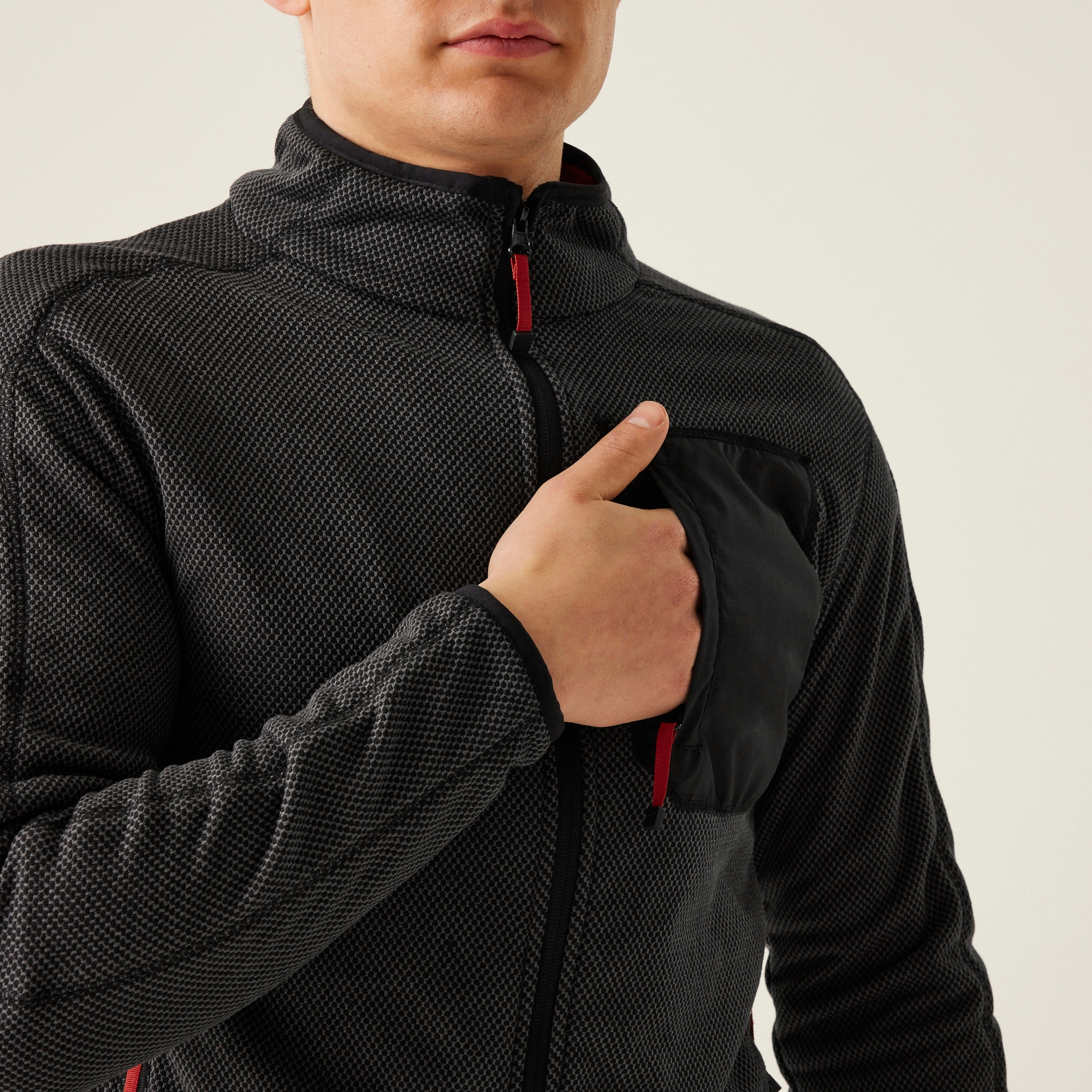 Men's Kitom Full Zip Fleece | Black Marl