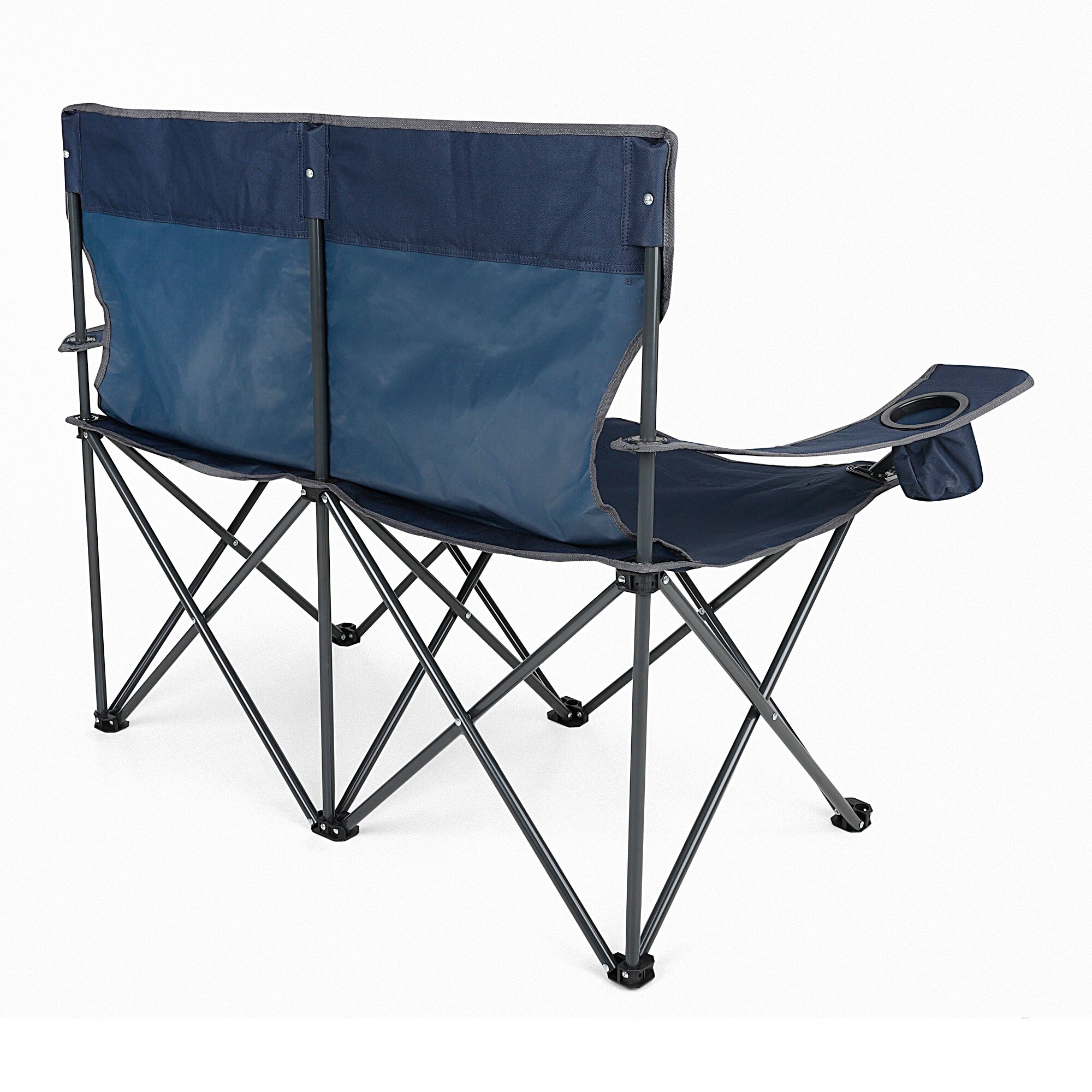 Isla Double Camping Chair with Storage Bag | Navy Seal Grey