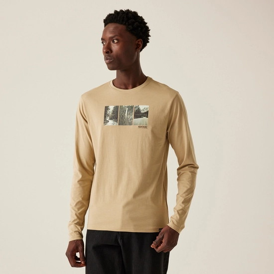 Men's Maylow Long Sleeved T-Shirt | Dark Khaki Marl