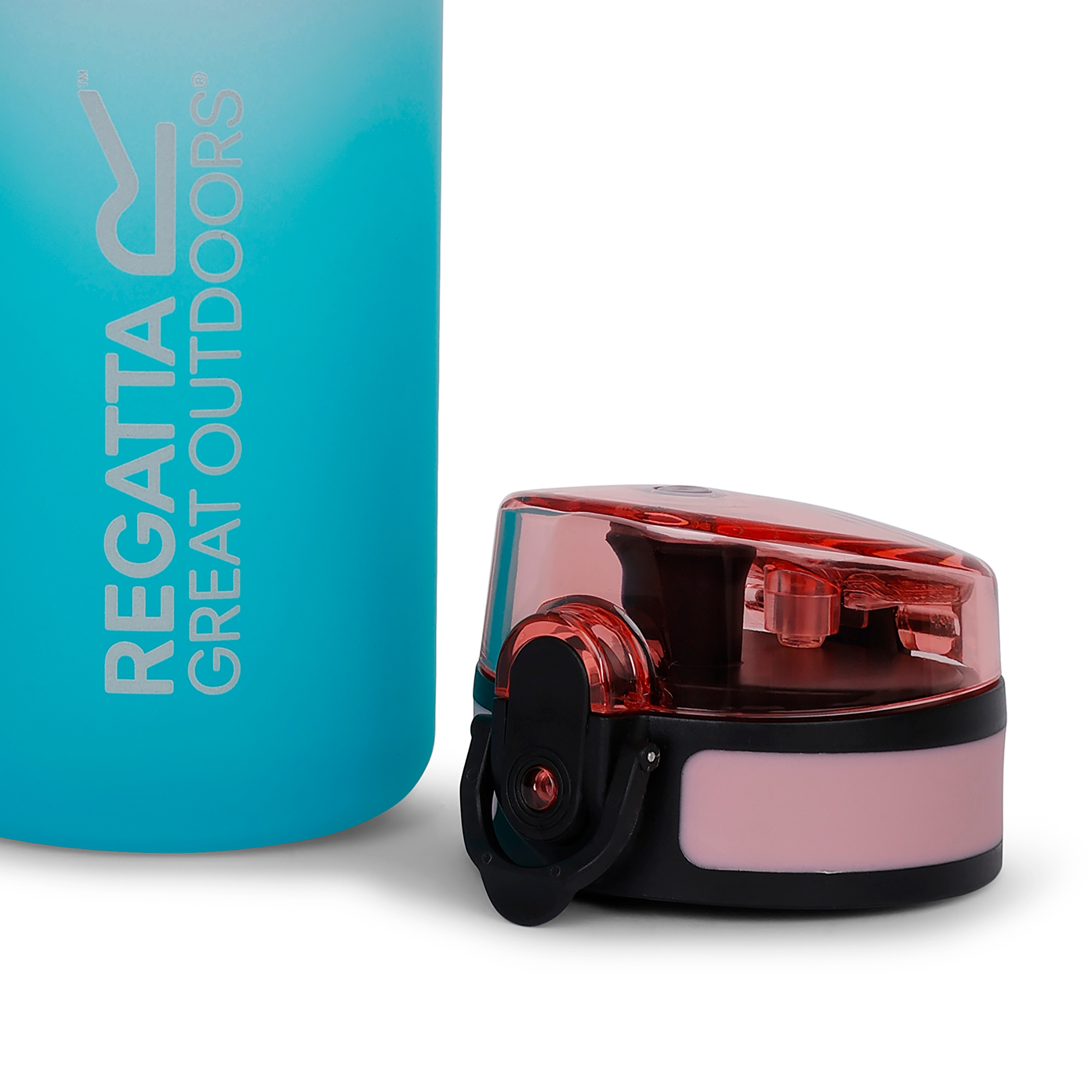 0.6 Litre Tritan Flip Lid Bottle | Pink Mist Turquoise