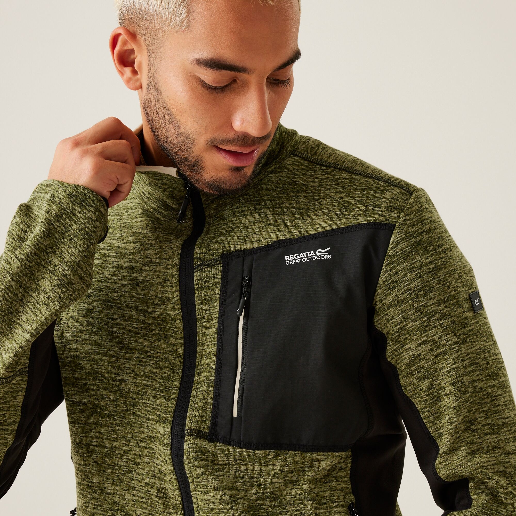 Men's Baslinn Full Zip Fleece | Nephrite Green Marl Black