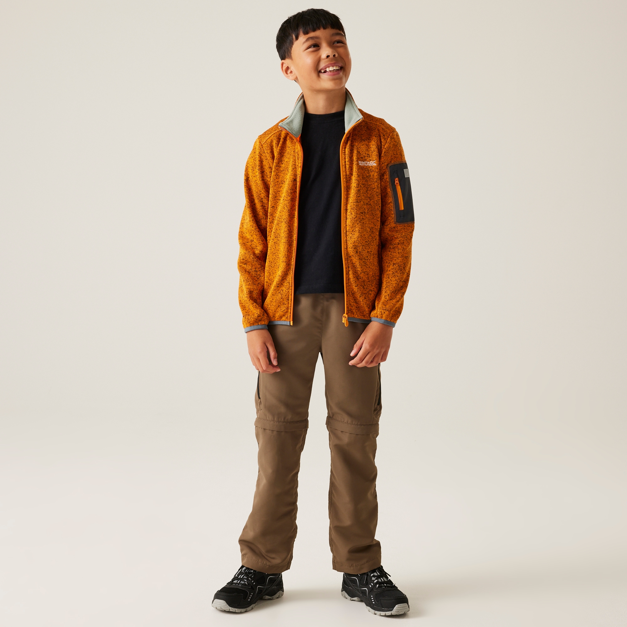 Kids' Newhill Full Zip Fleece | Bright Marigold Glacier