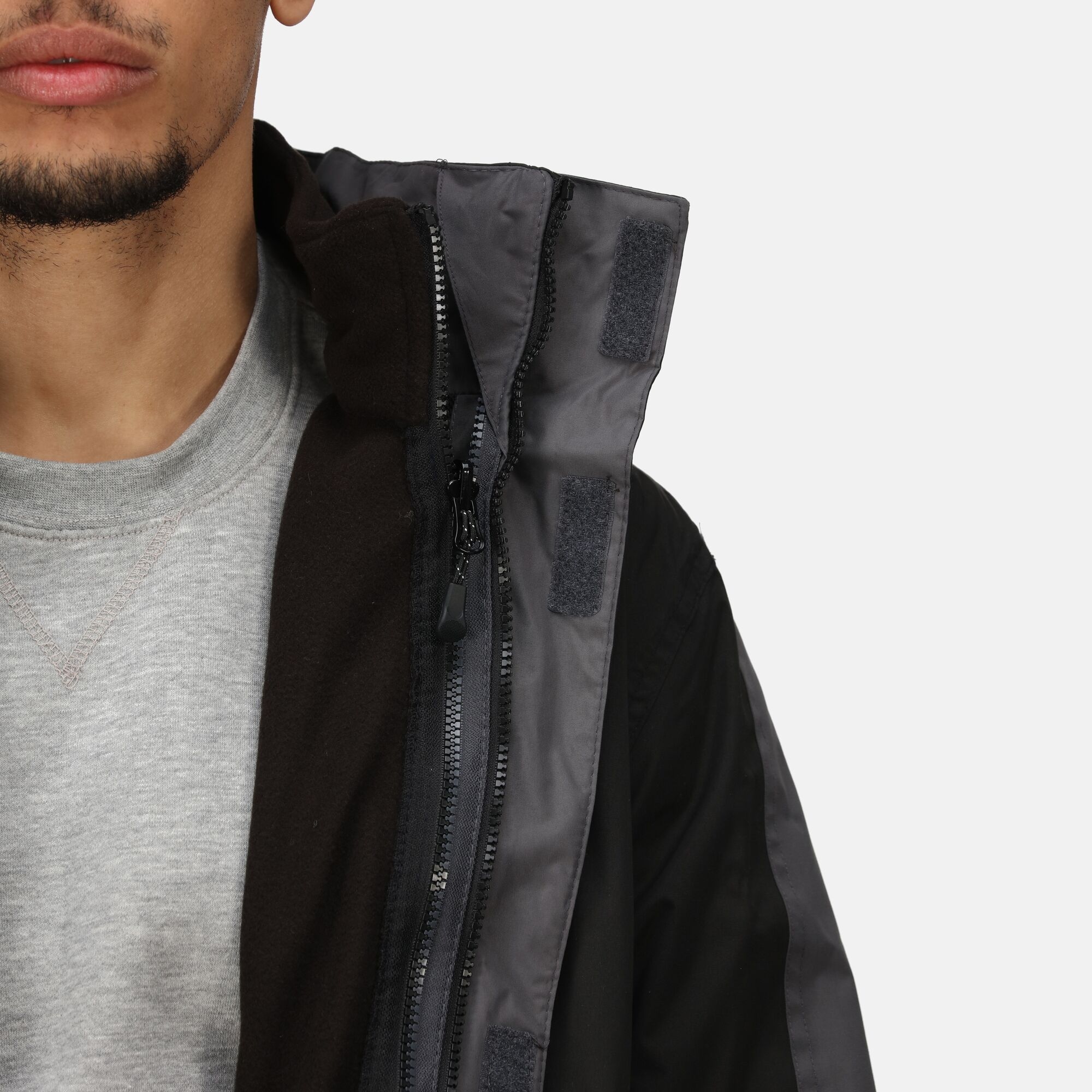 Men's Defender III Waterproof 3 In 1 Jacket | Black Seal Grey