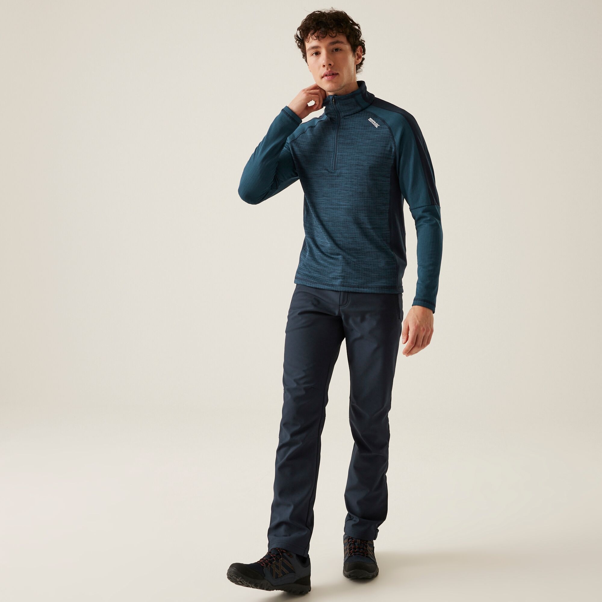 Men's Hepley Half Zip Lightweight Fleece | Moonlight Denim Navy