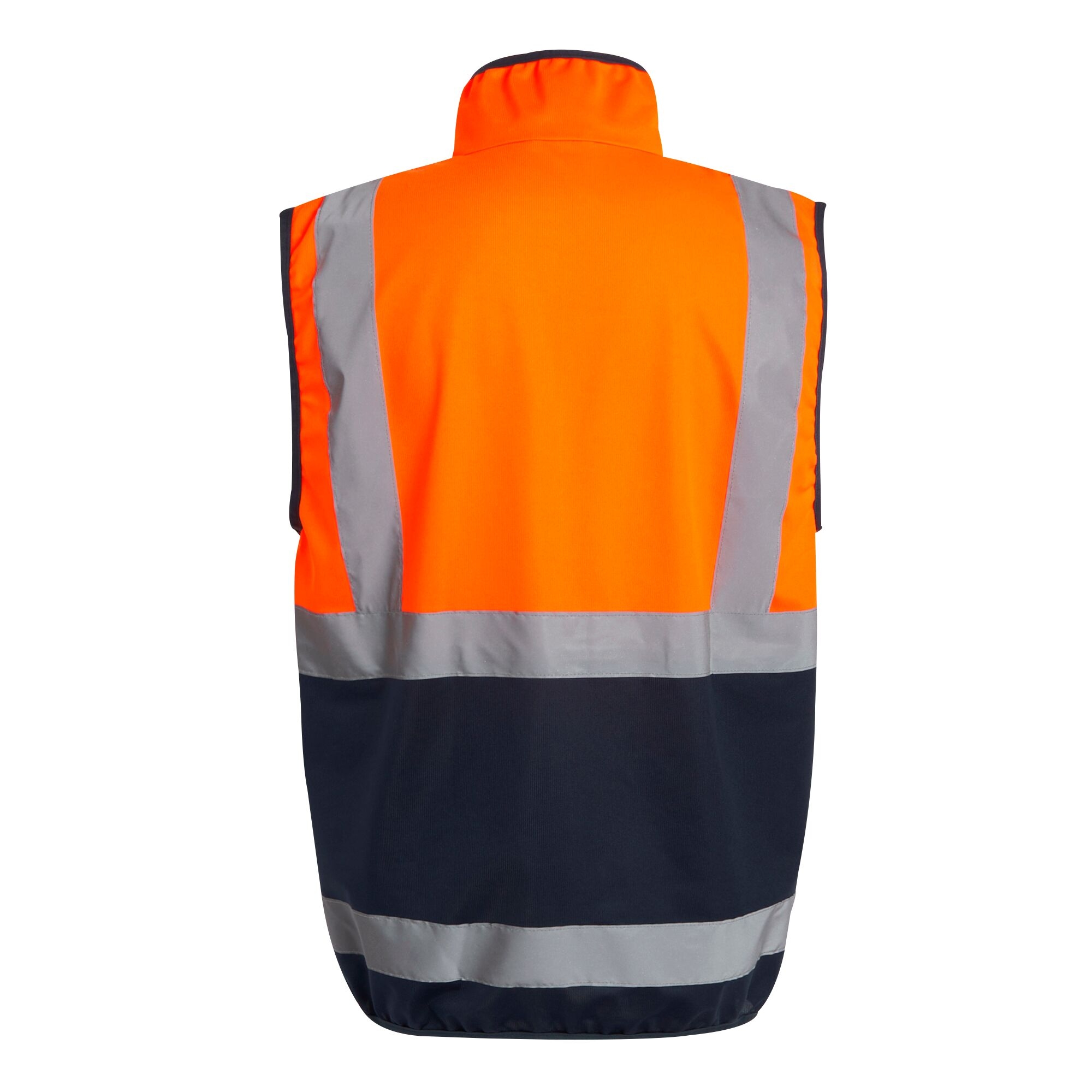 Men's Pro HI-VIS Full Zip Gilet | Orange Navy