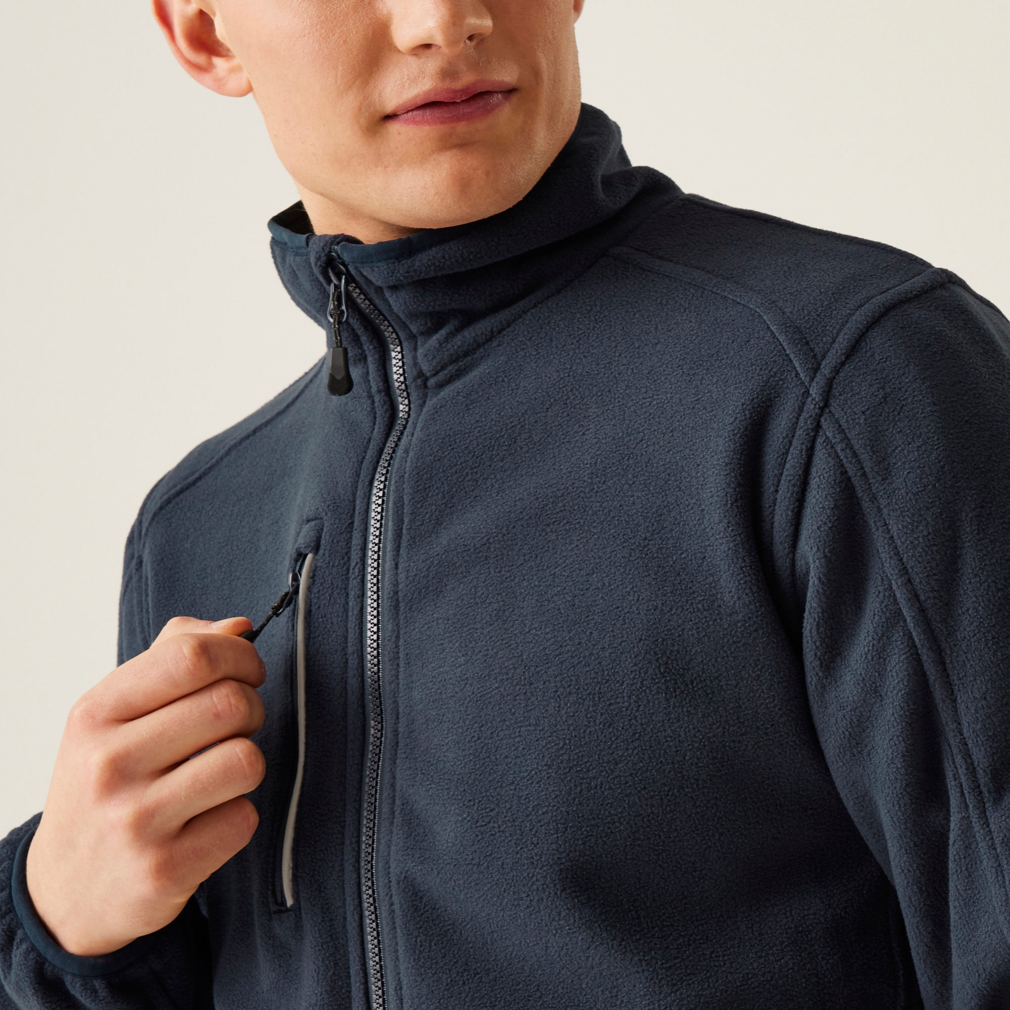 Men's Omicron III Waterproof Breathable Full Zip Fleece | Navy
