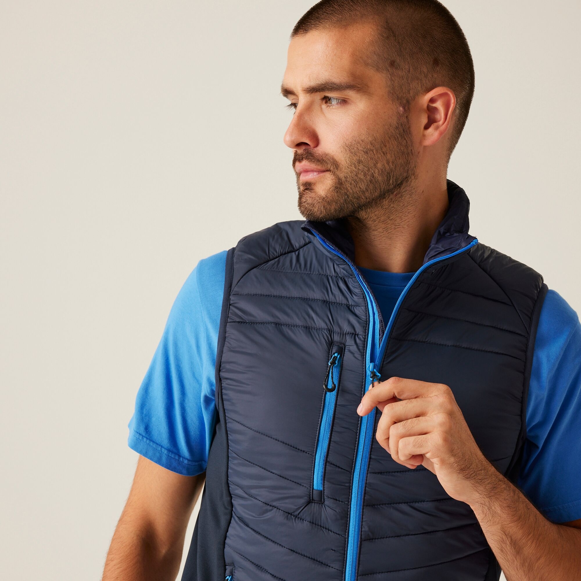Men's Navigate Hybrid Bodywarmer | Navy French Blue