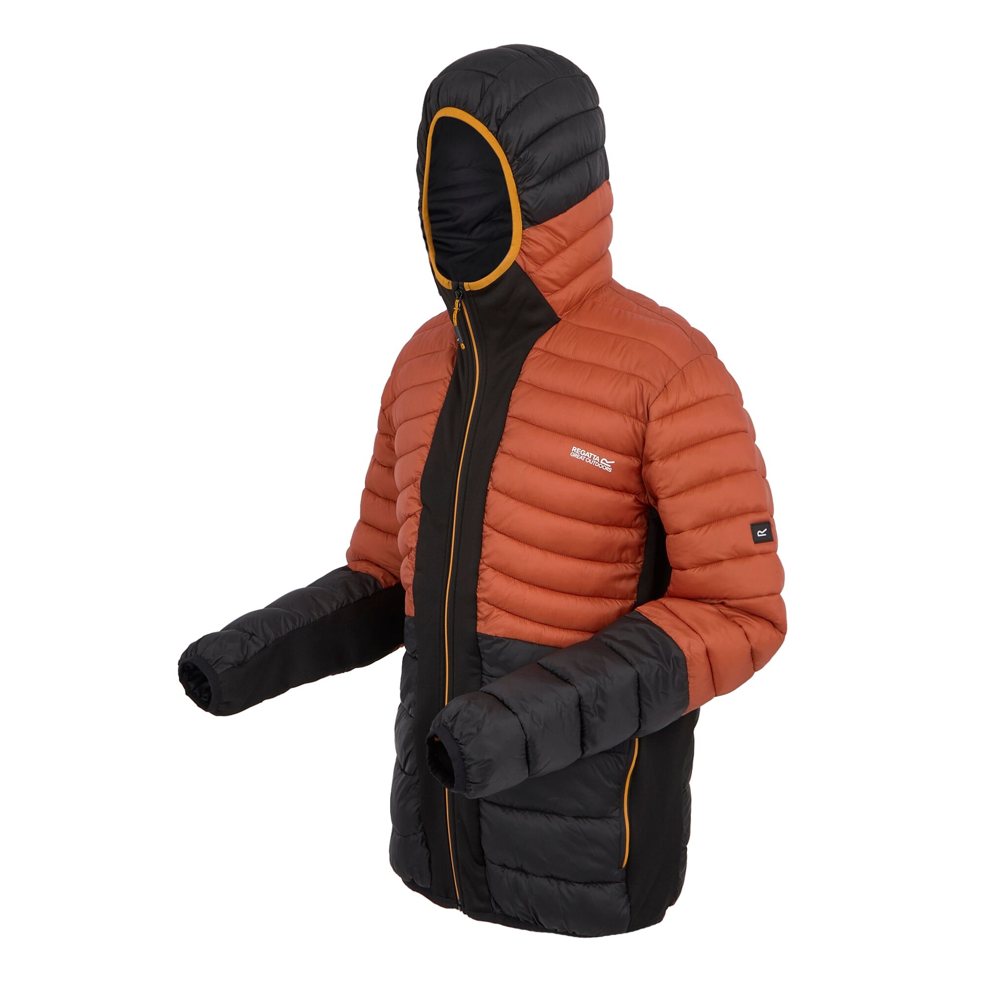 Men's Leedre Hybrid Hooded Jacket | Red Ochre Black