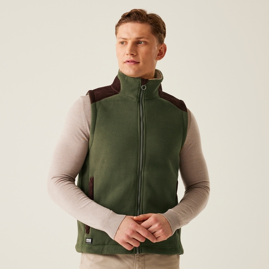 Men's Faversham Fleece Bodywarmer | Dark Khaki