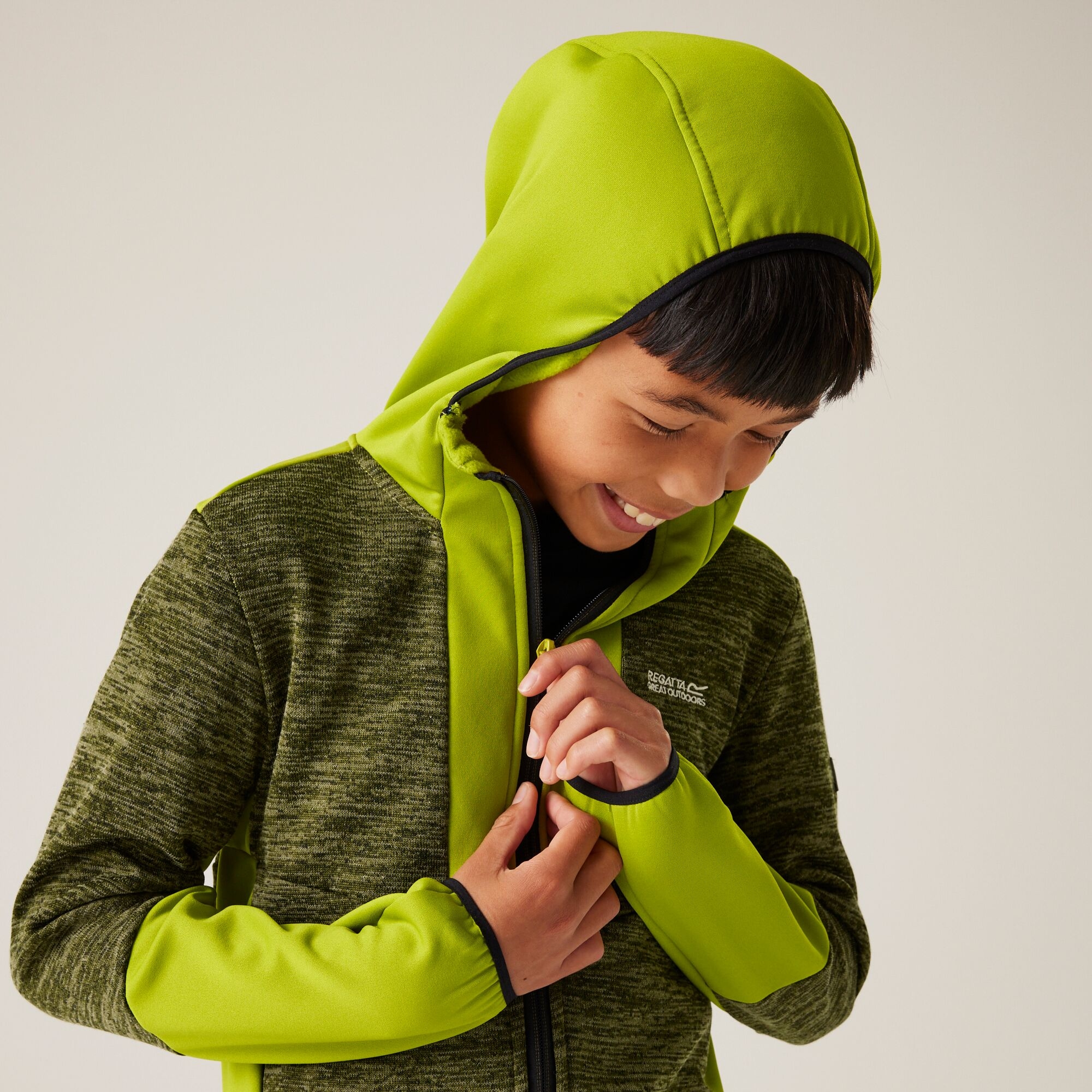 Kids' Dissolver X Full Zip Fleece | Nephrite Green Grenoble Green Black