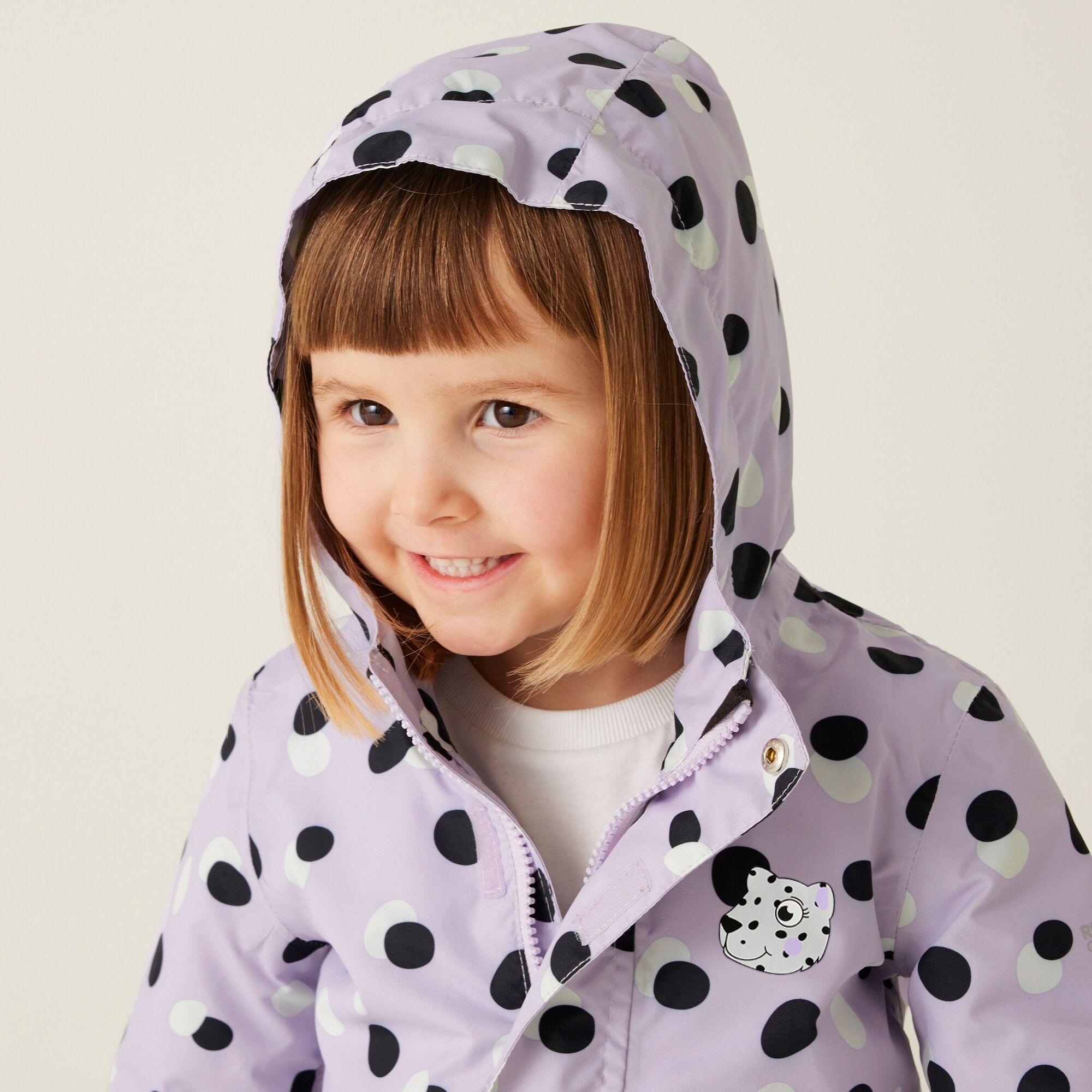 Kids' Animal Rainy Day Jacket | Shyla The Leopard Lilac Frost