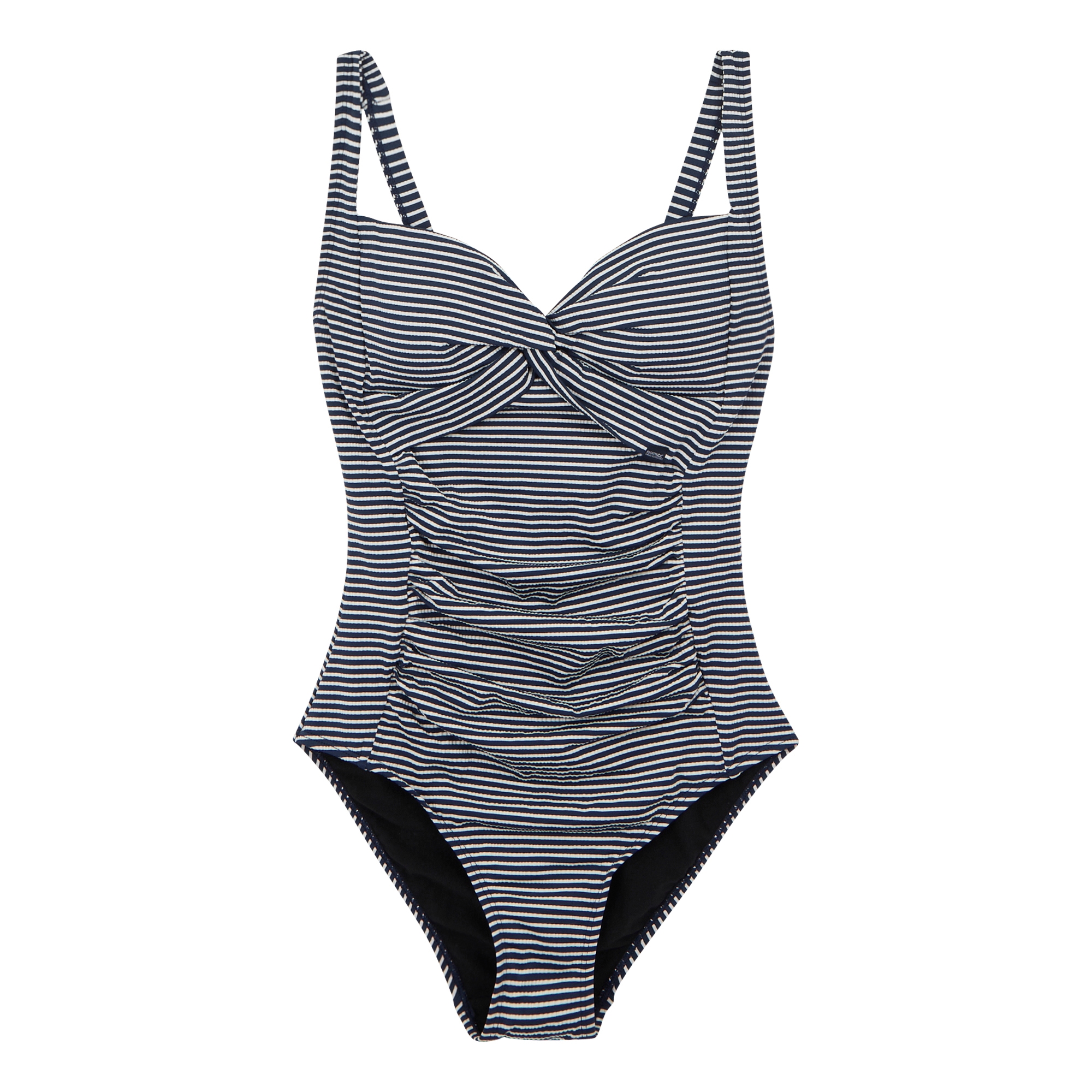 Women's Sakari Tummy Control Costume | Navy White Seeksucker Stripe