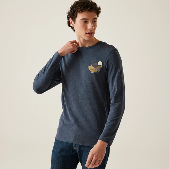 Men's Maylow Long Sleeved T-Shirt | Dark Khaki Marl