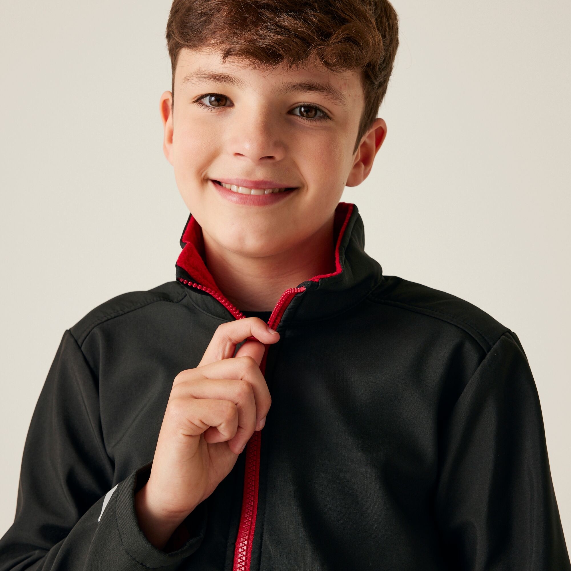 Kids' Ablaze 2-Layer Softshell | Black Classic Red