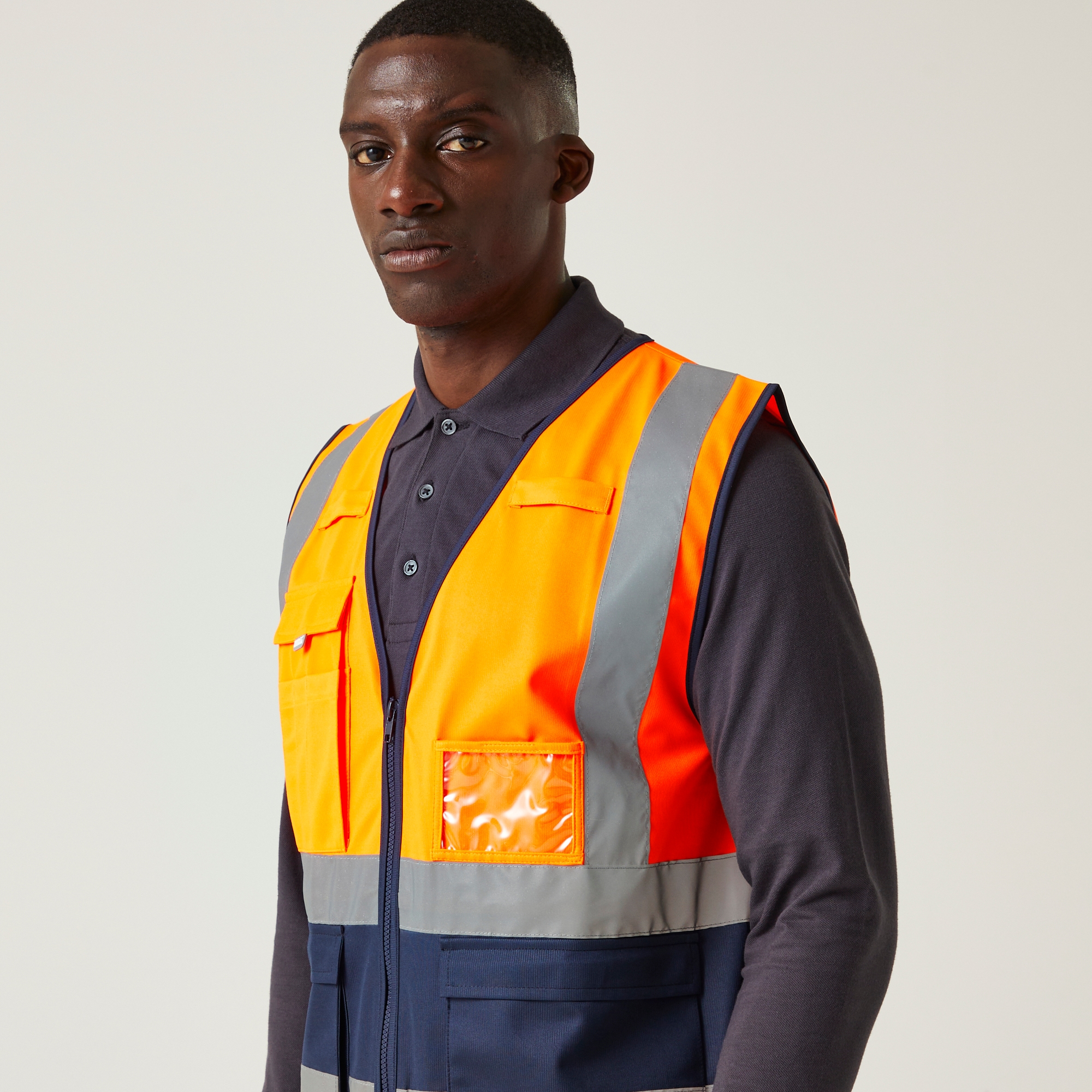 Men's Pro HI-VIS Executive Vest | Orange Navy