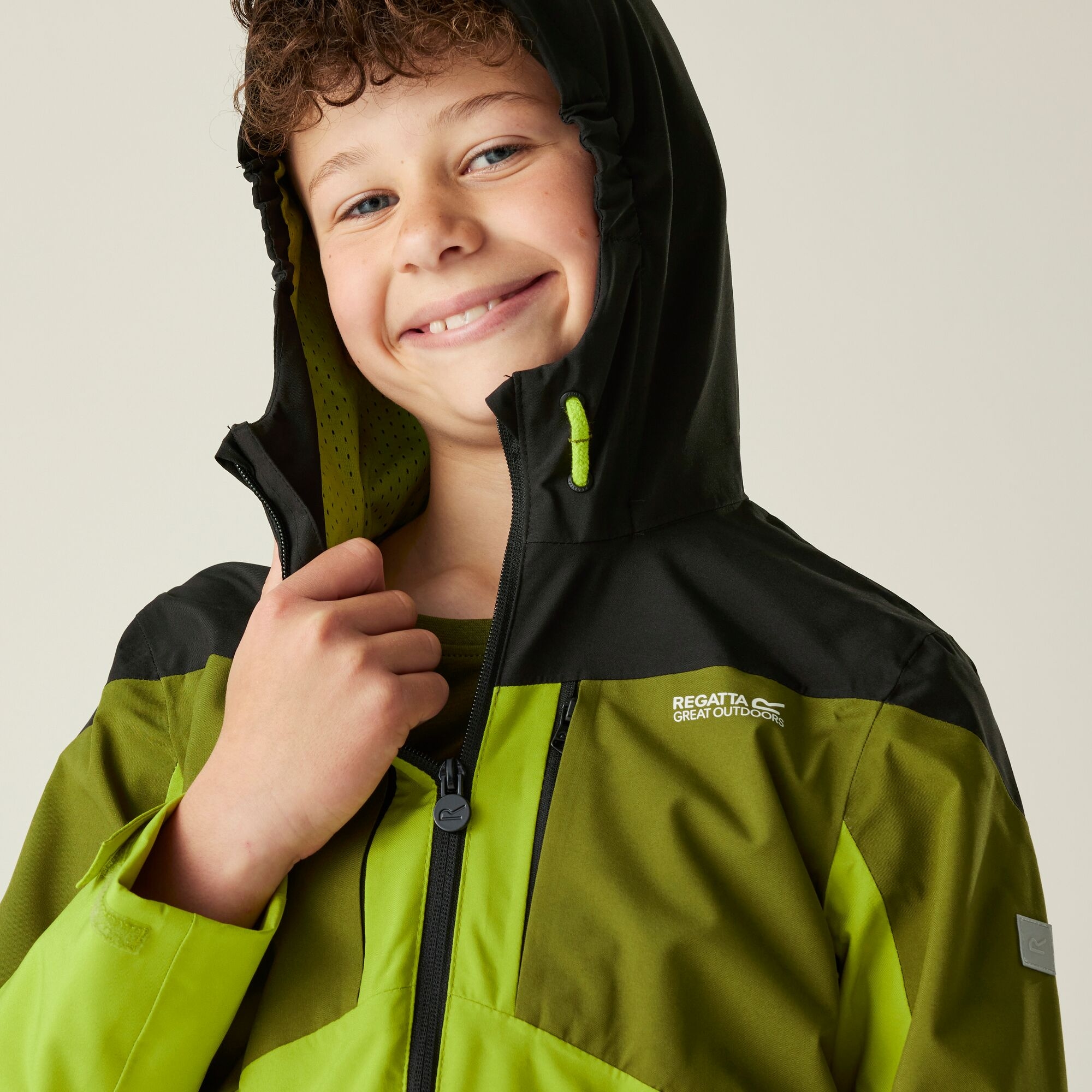Kids' Highton VI Waterpoof Jacket | Grenoble Green Nephrite Green Black Wild Lime