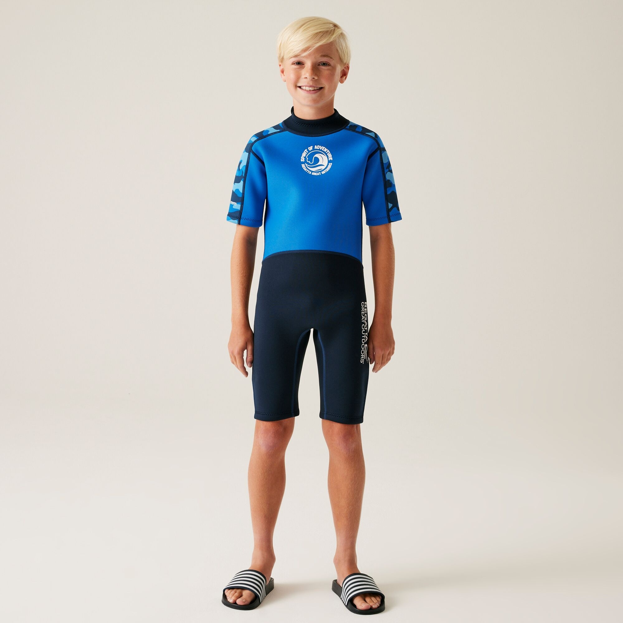 Kids' Wetsuit  | Blue Camo Olympian Blue Navy
