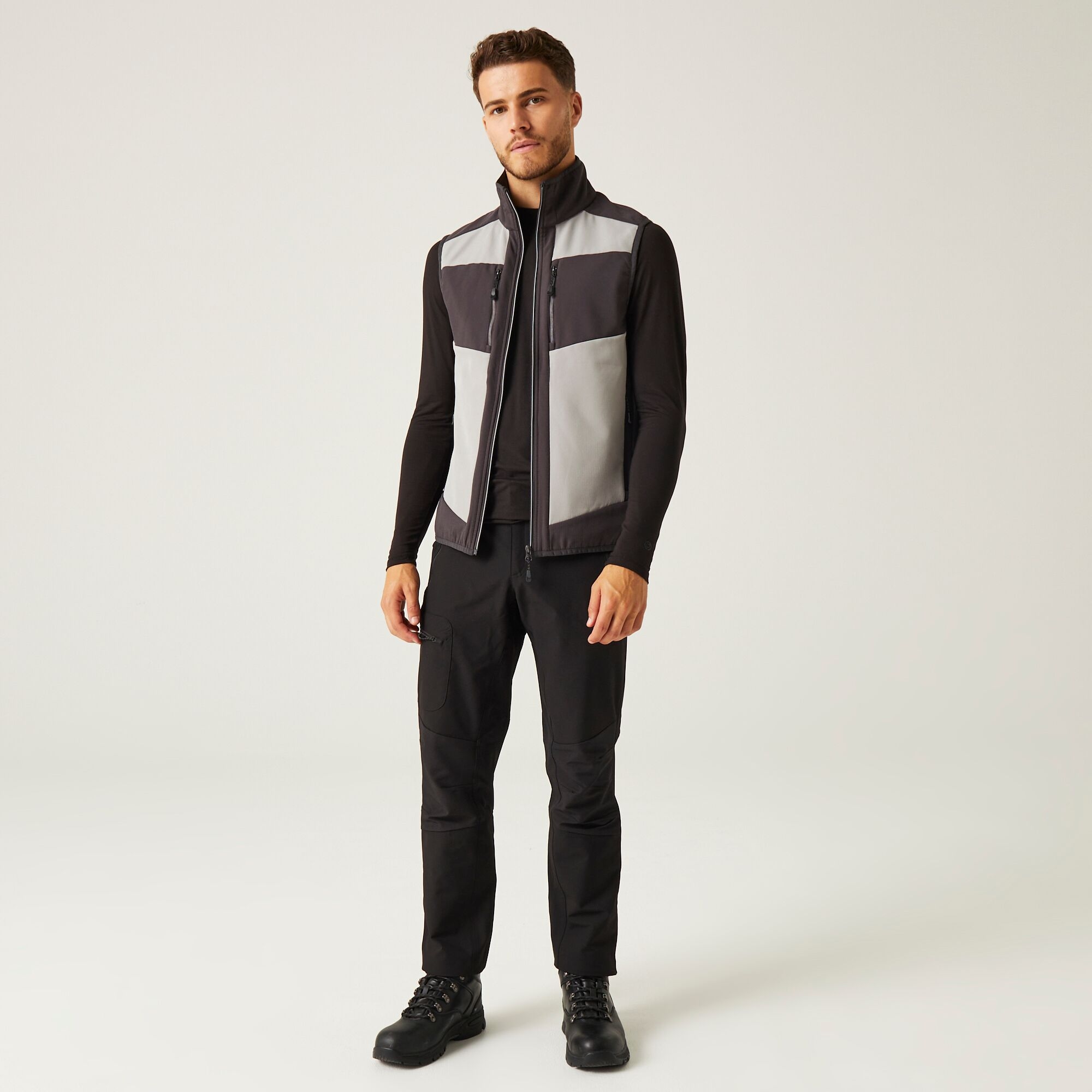Men's E-Volve 2 Layer Softshell Bodywarmer | Mineral Grey Ash