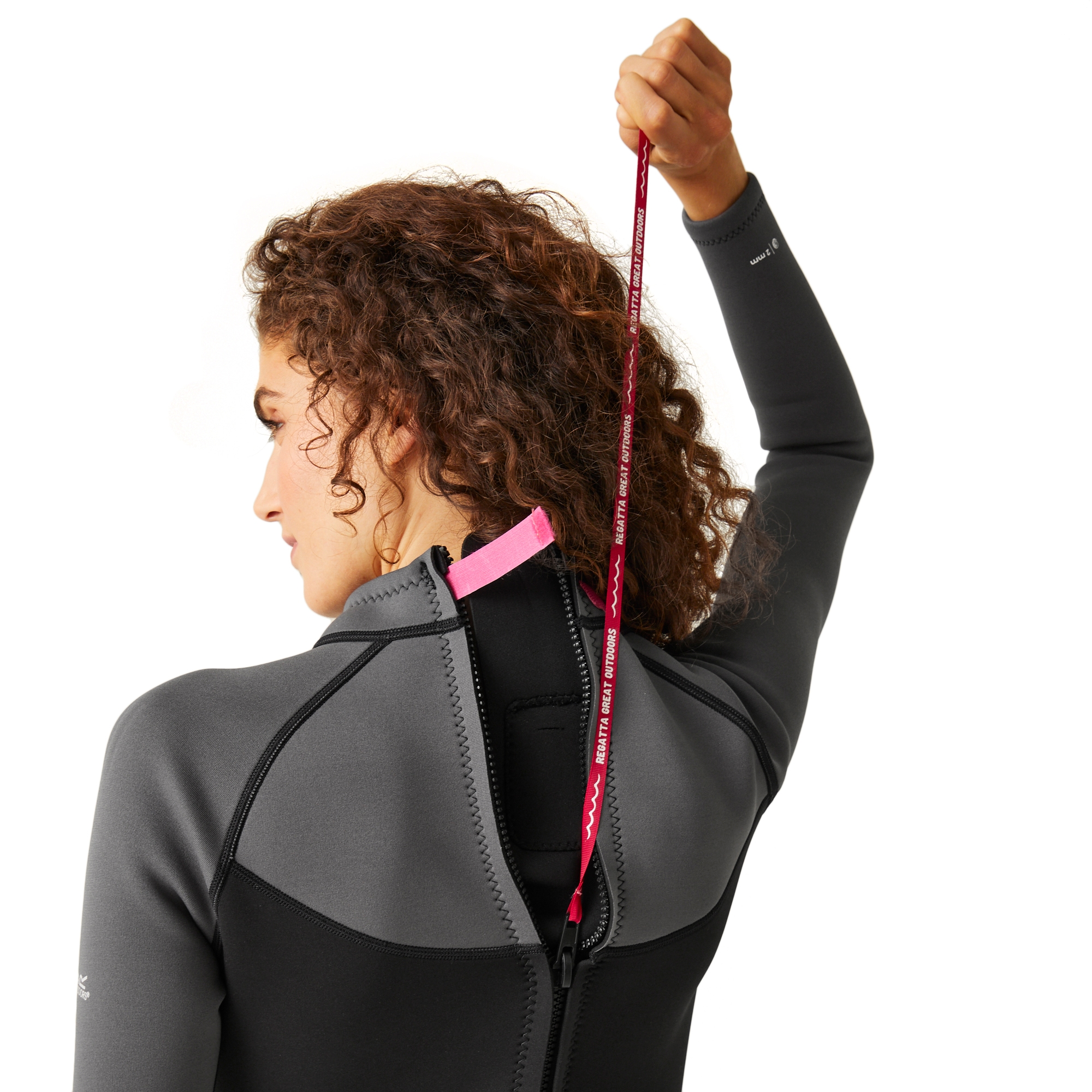 Women's Full 2mm Wetsuit | Dark Grey Black White