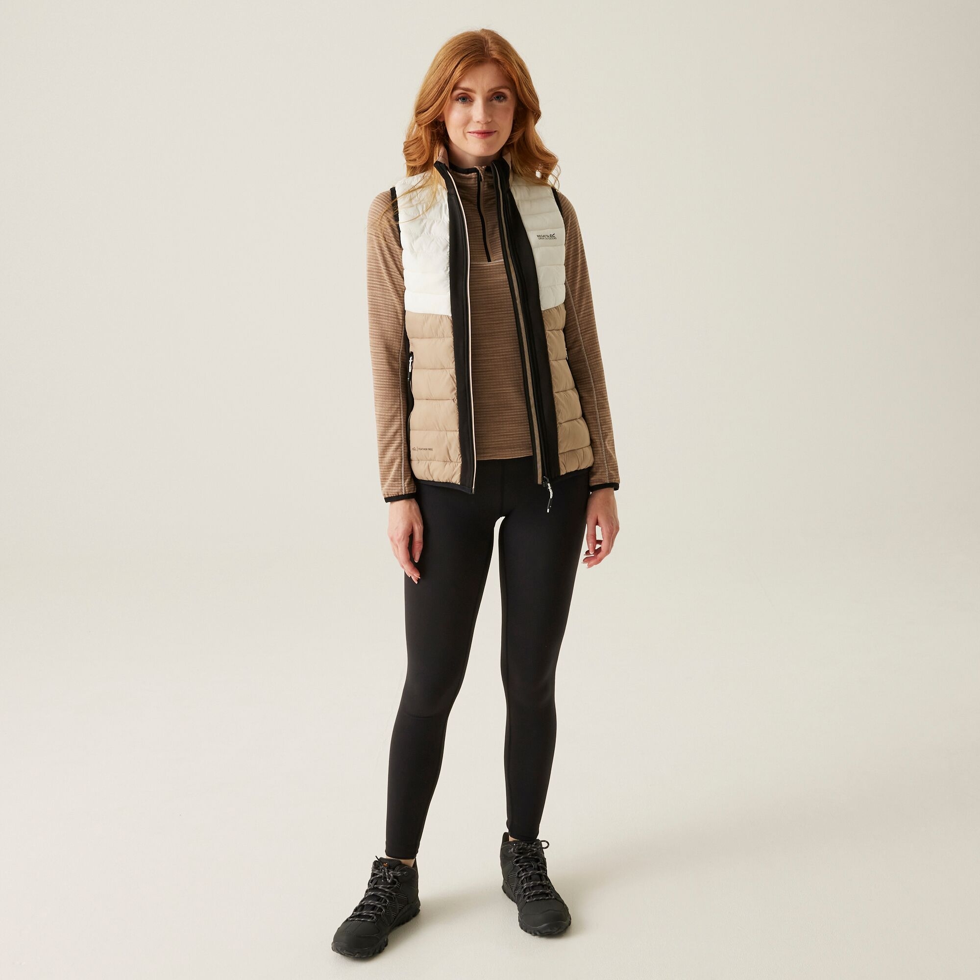 Women's Leedre Hybrid Bodywarmer | Black Warm Taupe