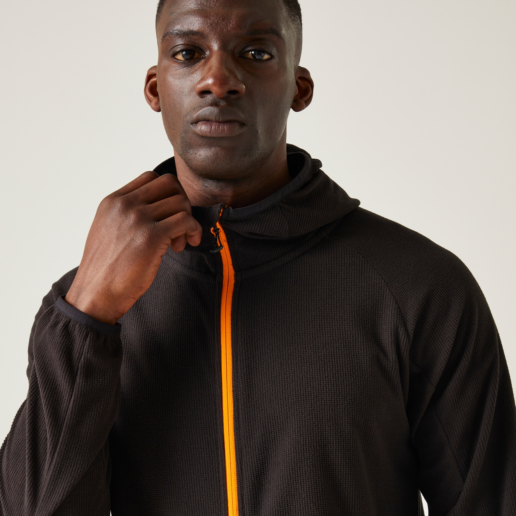 Men's Navigate Full-Zip Fleece | Black Orange Pop
