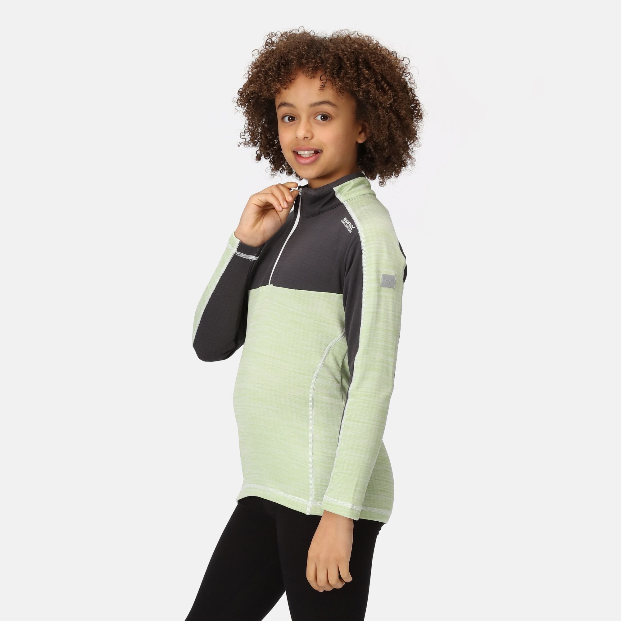 Kids' Hewley Fleece | Quiet Green Seal Grey