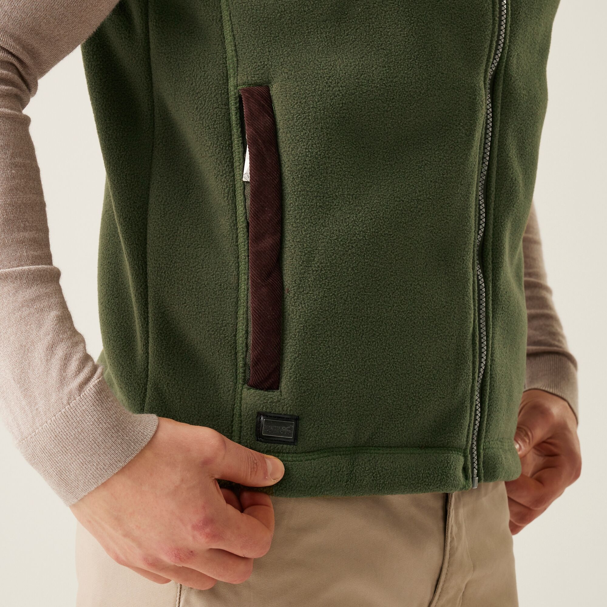 Men's Faversham Fleece Bodywarmer | Dark Khaki