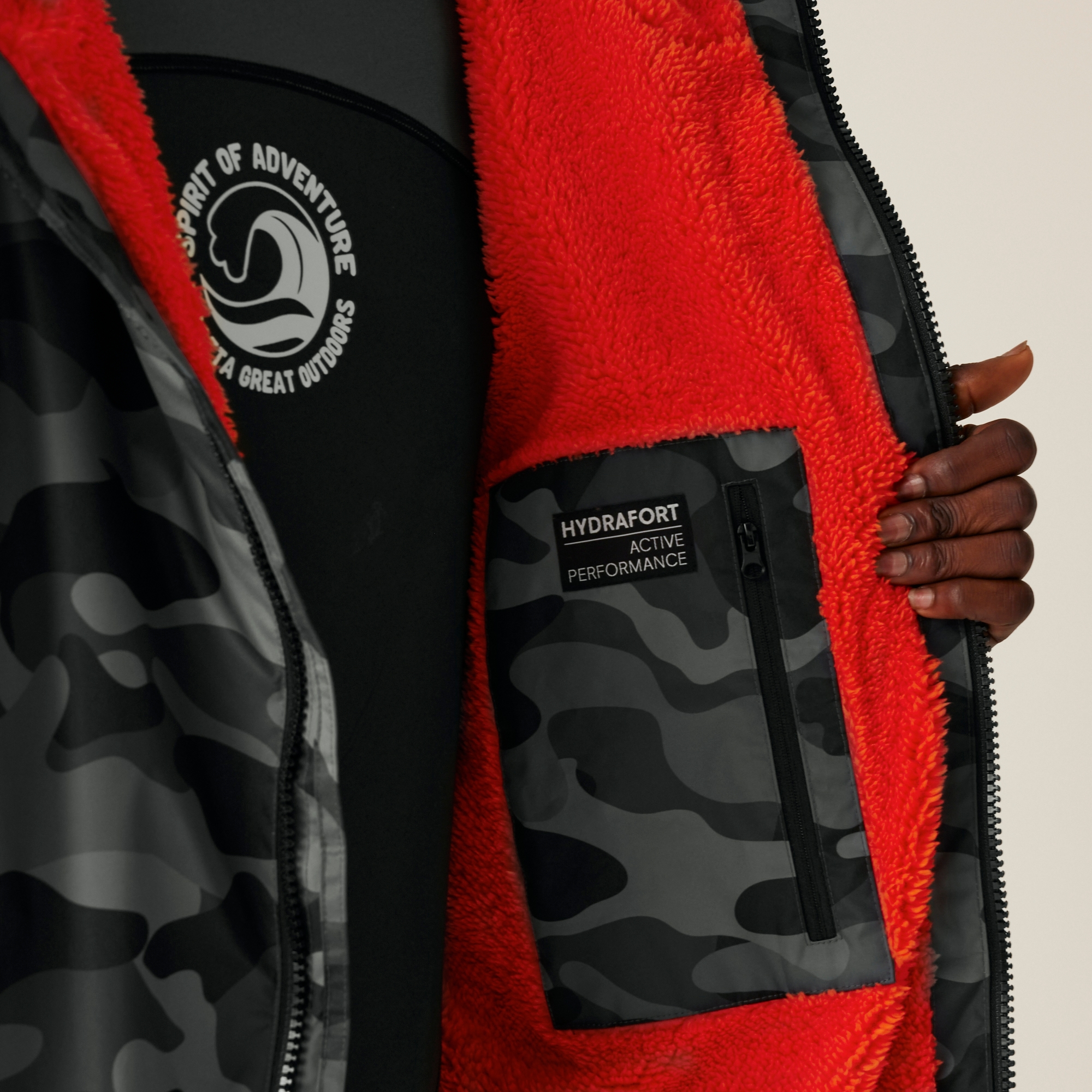 Adult's Waterproof Changing Robe | Grey Black Camo