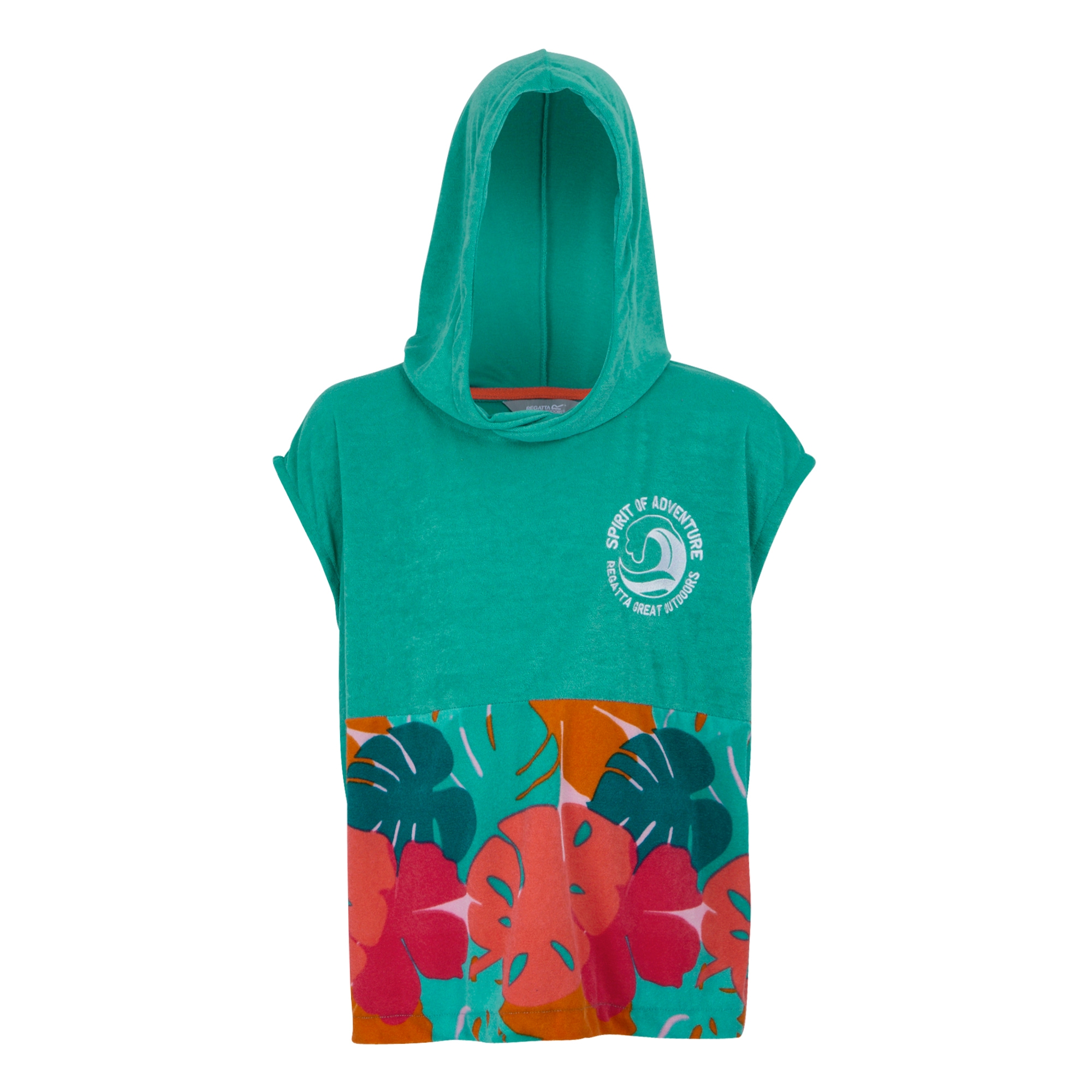 Kids' Towel Robe II | Turquoise/Tropical Leaf