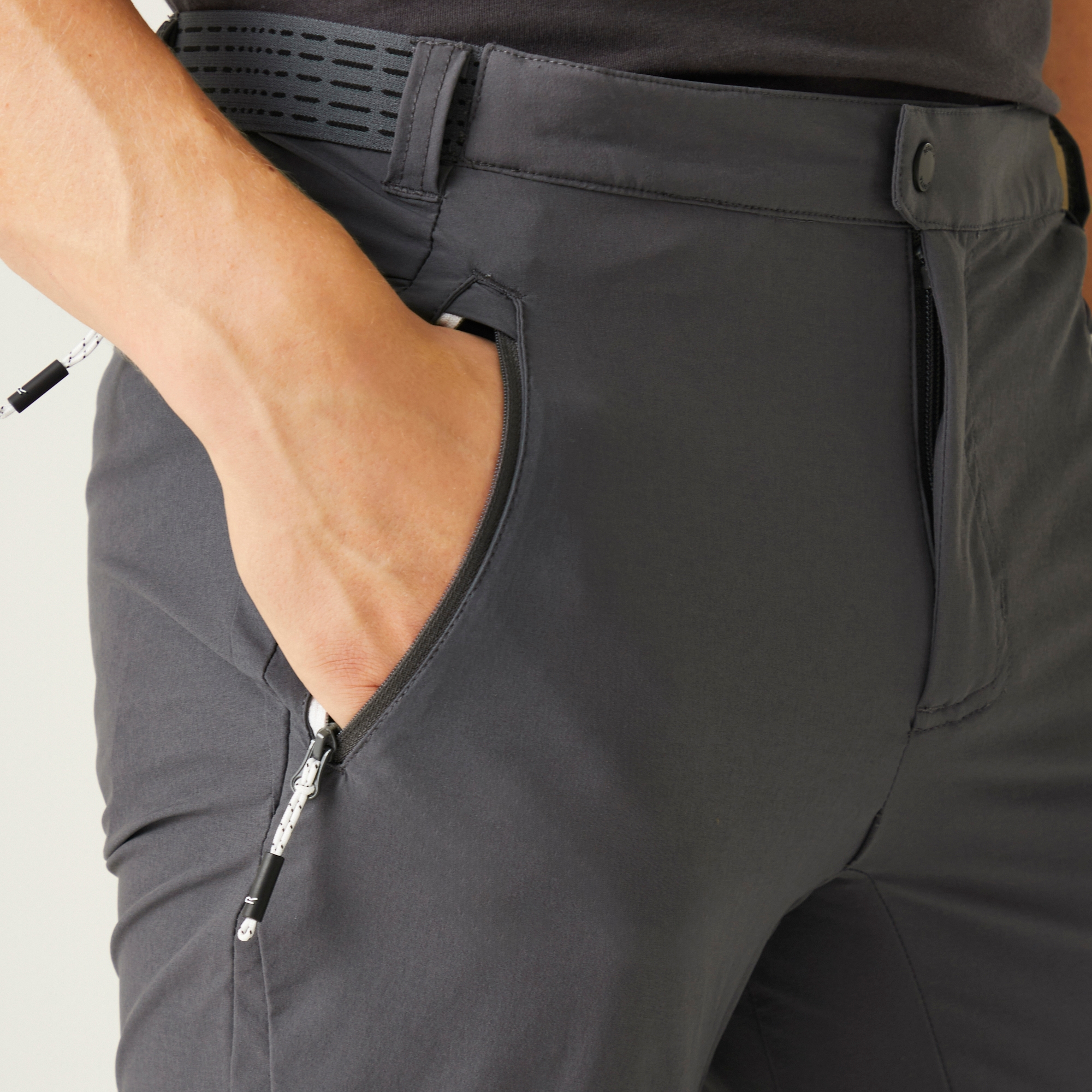 Men's Mountain Zip Off Walking Trousers | Seal Grey Black