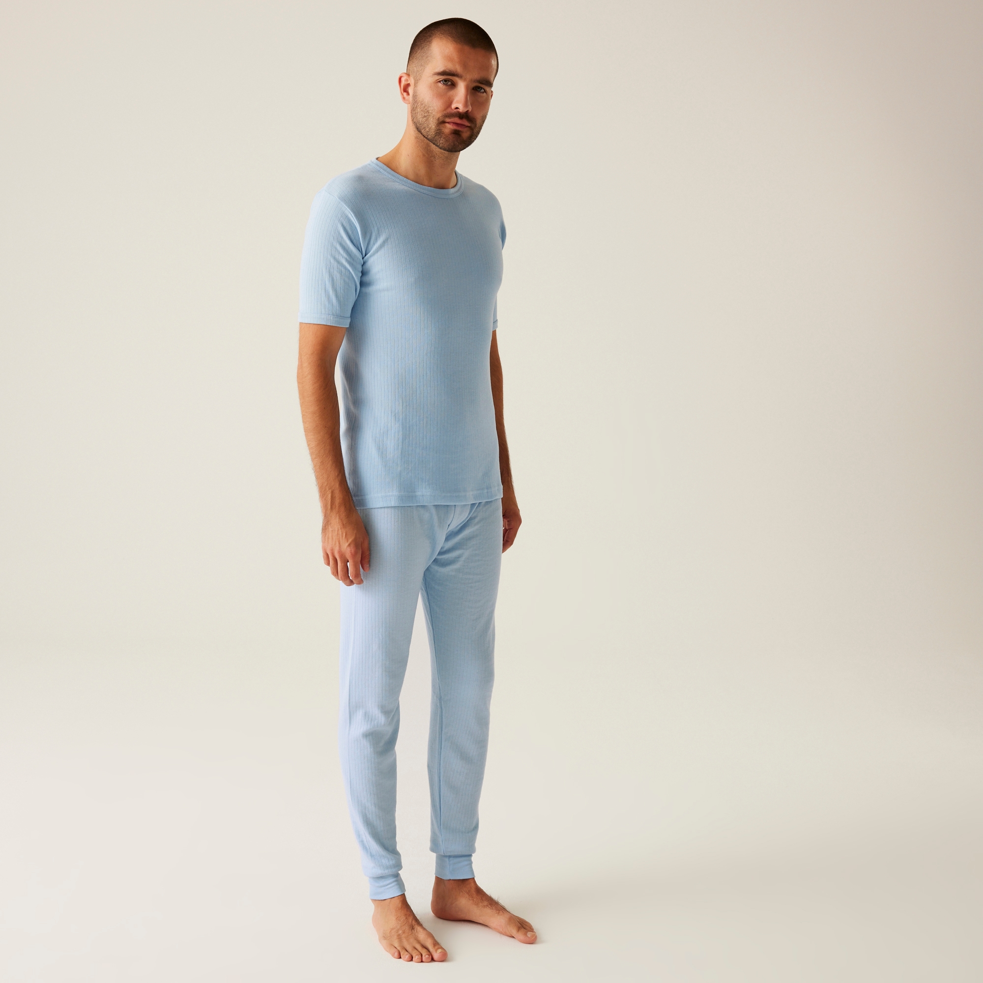 Men's Short Sleeve Thermal Vest | Blue