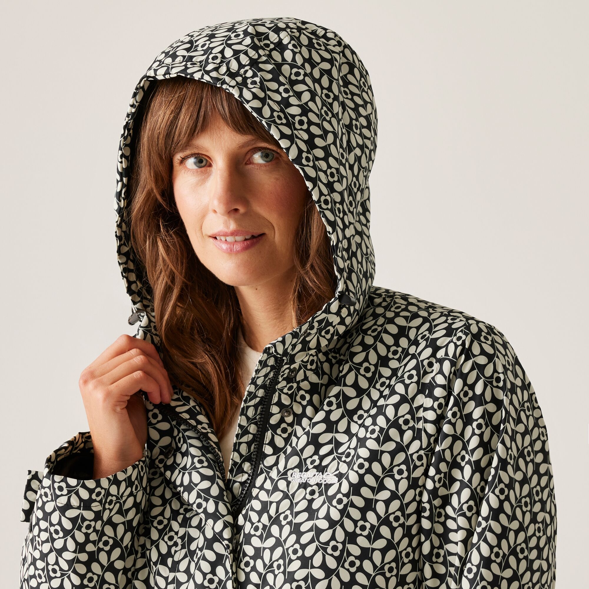 Orla Kiely Swing Waterproof III Jacket | Jasmine Flower Blue