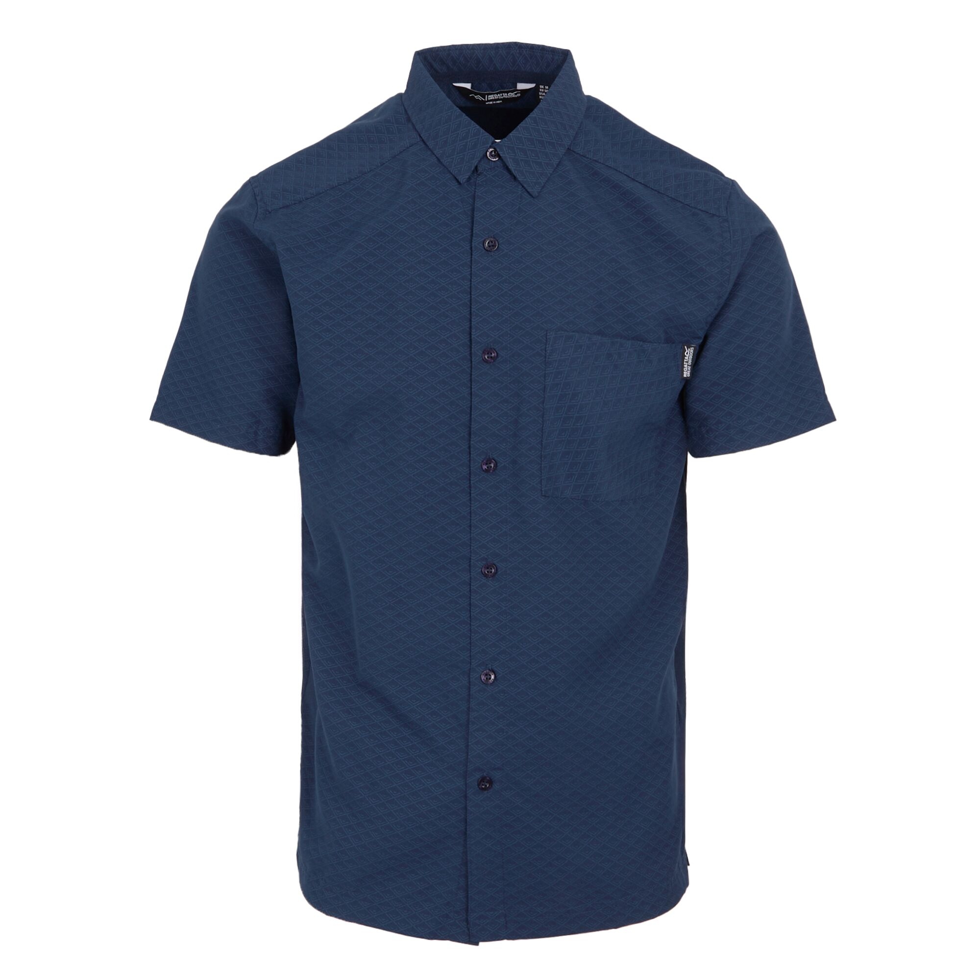 Men's Mindano IX Short Sleeve Shirt | Navy Triangle Print