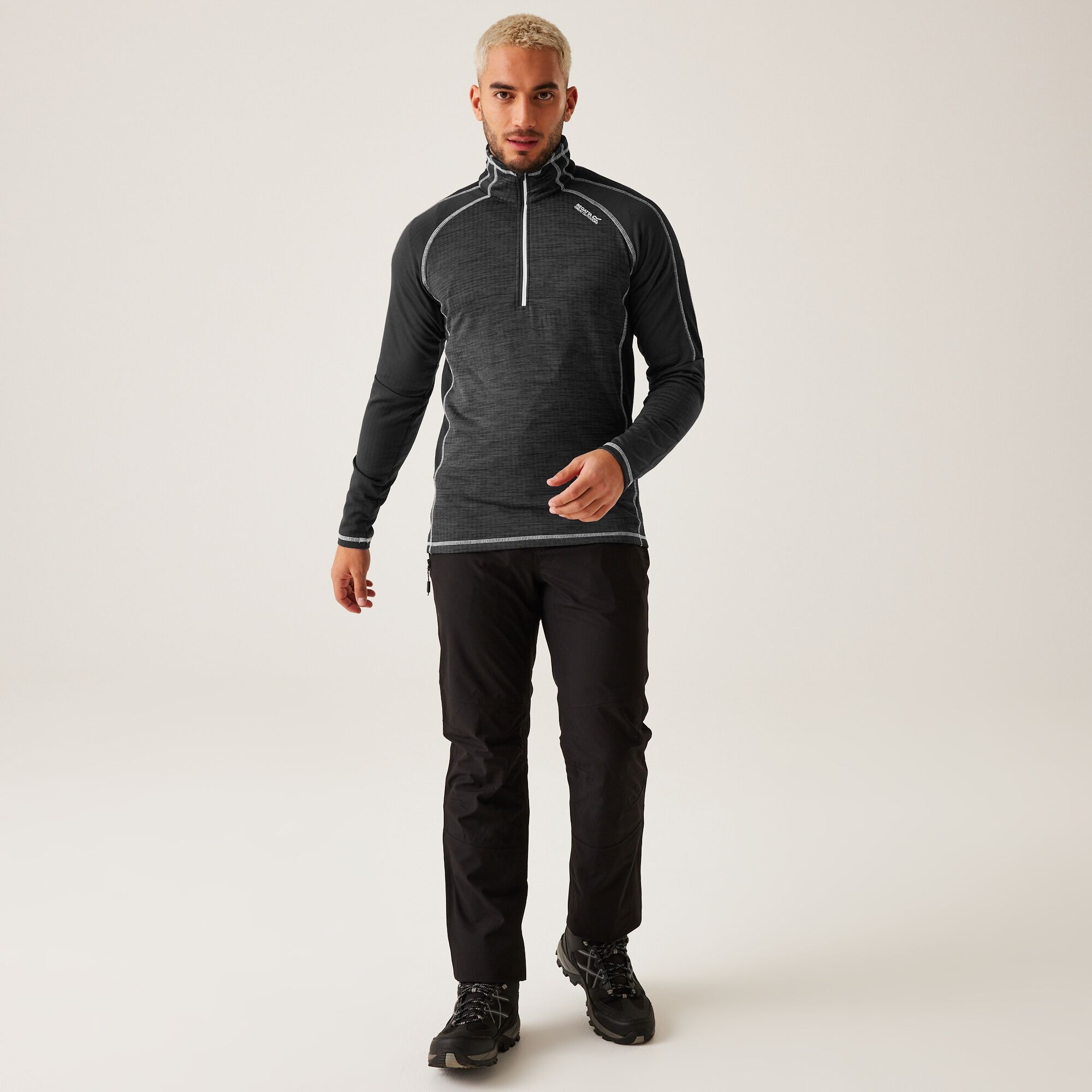 Men's Hepley Half Zip Lightweight Fleece | Ash Black
